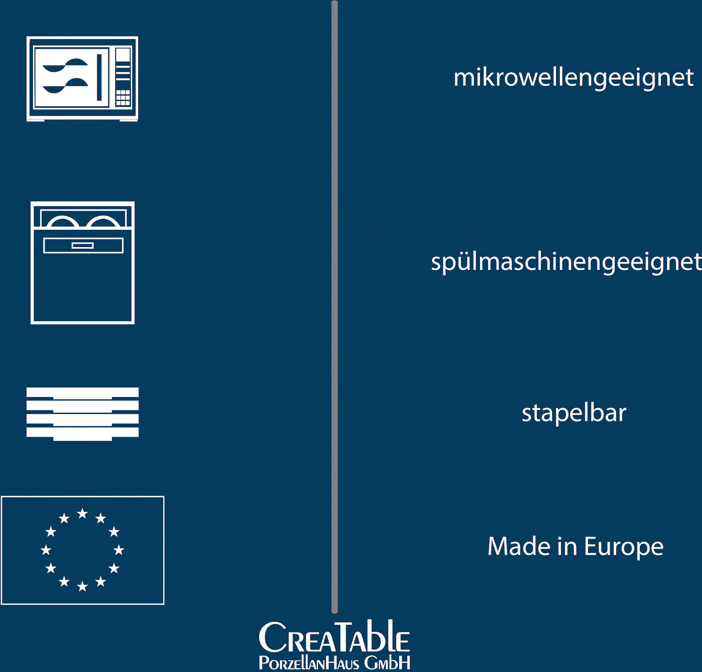 CreaTable Servier-Set »Victoria Weiss«, (Set, 3 tlg., 1 Servierplatte, 1 Mehrzweckschale, 1 Salatschale), Qualitätsporzellan, Klassisch weiß, Made in Europe