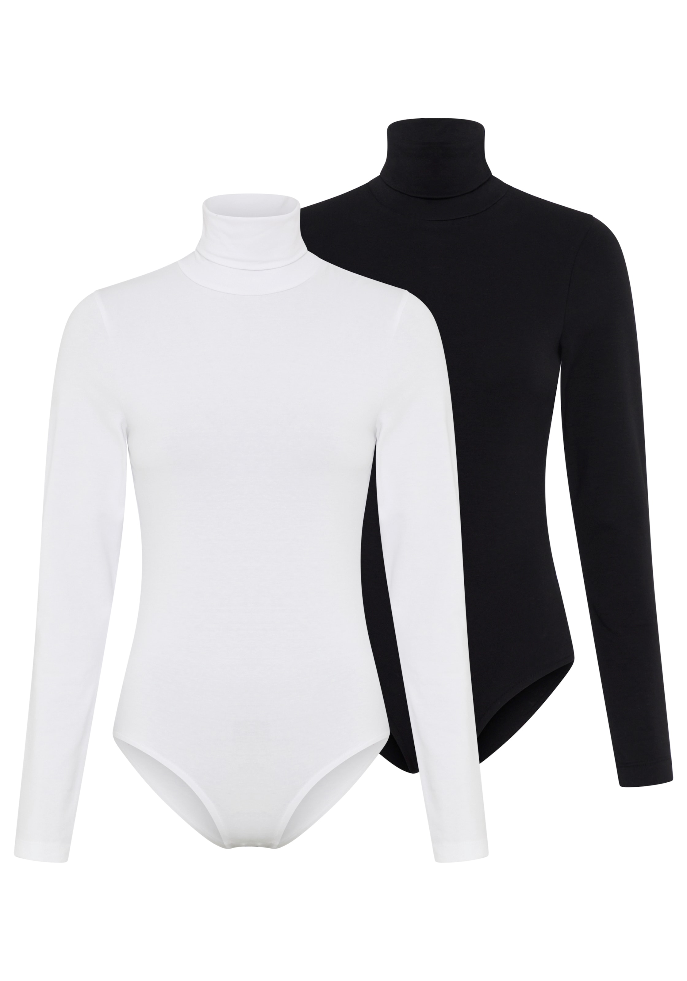 Laura Scott Body Packung, 2er-Pack,  im 2er-Pack, aus elastischer Baumwollmischung, mit Rollkragen
