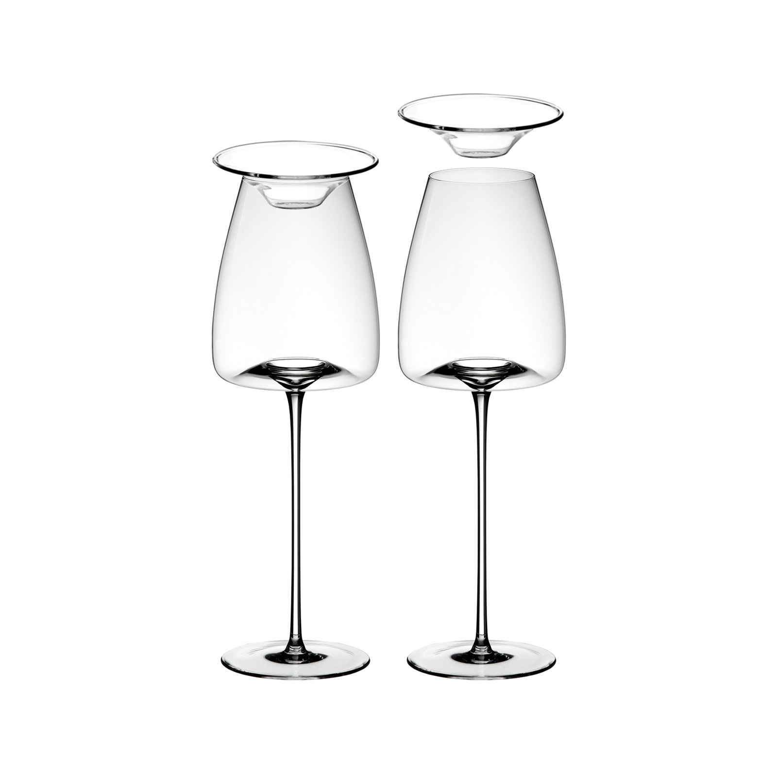 ZIEHER Rotweinglas »Weingläser + Deckel Vision Straight 540 ml 2er Set tran günstig online kaufen