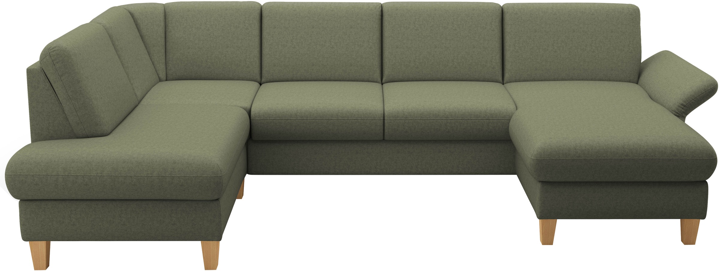Home affaire Wohnlandschaft »Rochelle, U-Form«, optional mit Armteilverstellung, mit Bettfunktion & Bettkasten