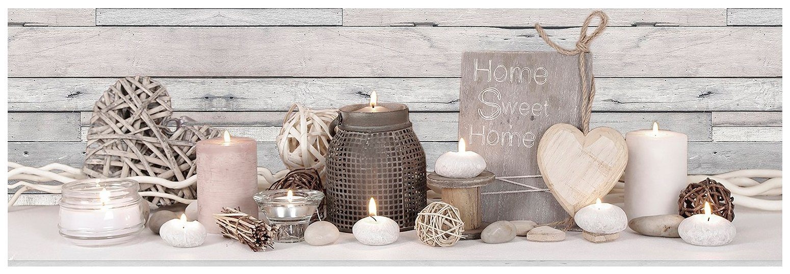 Art for the home Leinwandbild »Home, mit LED« Natur | Zen LED-Leinwand  süßes gemütliches Zuhause 30 x 90 cm