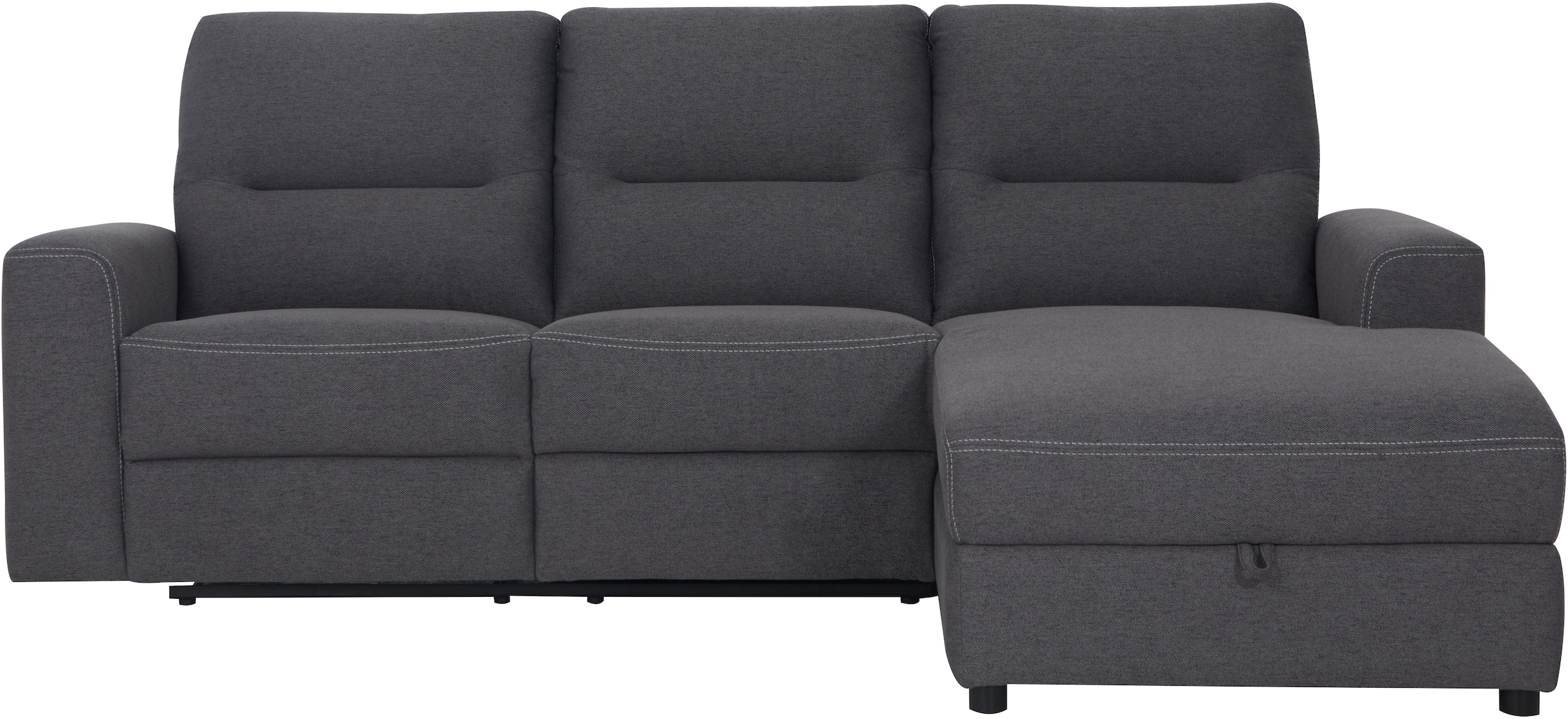 Home affaire Ecksofa »VENOIR, L-Form, 250 cm, manuelle u. elektrische Funktion (m. USB A/C)«, Stauraum unter der Recamiere, 2. Staufach, Federkern