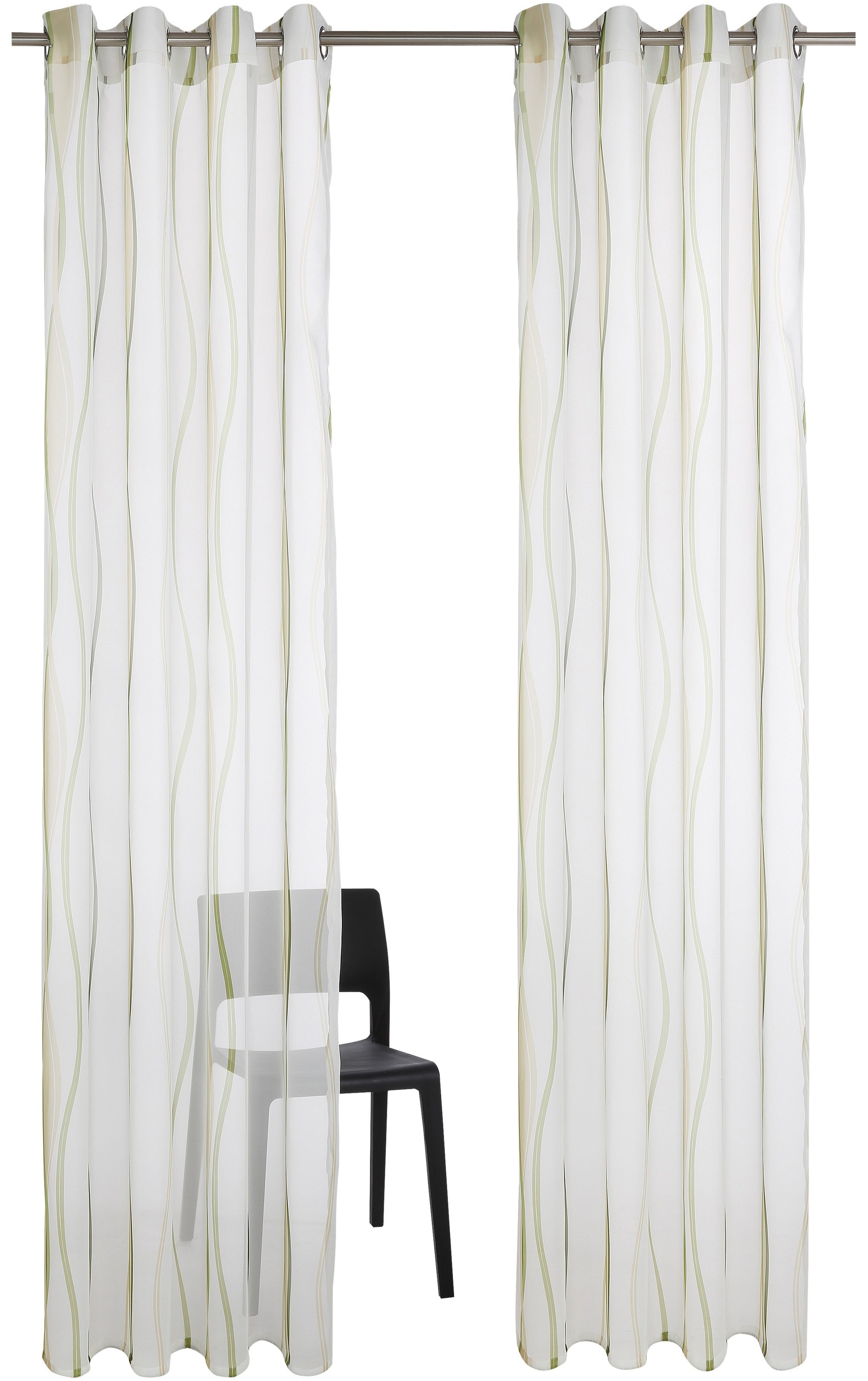 my home Gardine »Dimona«, (2 St.), 2-er Set, transparent, Voile, Polyester, günstig online kaufen