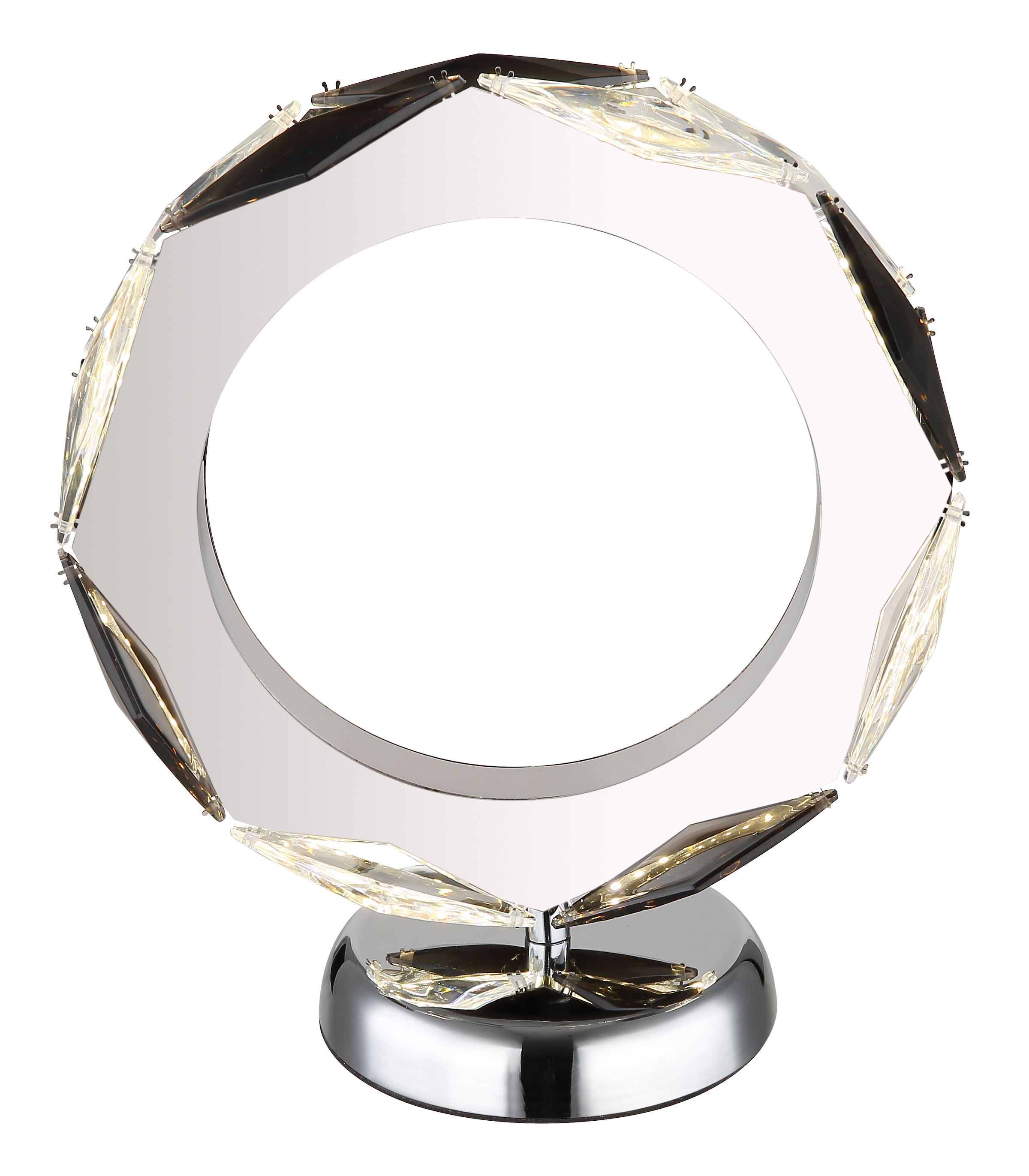 GLOBO LIGHTING LED Tischleuchte »KARILION«, Leuchtmittel LED-Modul | LED fest integriert, Tischlampe/Acrylkristalle/rauchfarben/4000K
