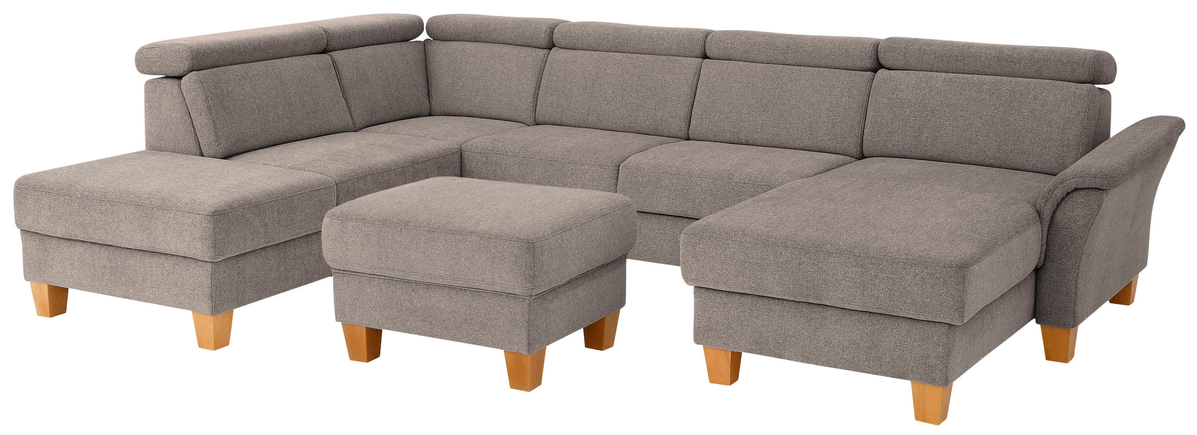 Home affaire Wohnlandschaft »Conville U-Form«, Kopfteilverstellung wahlweise mit Bettfunktion und Bettkasten