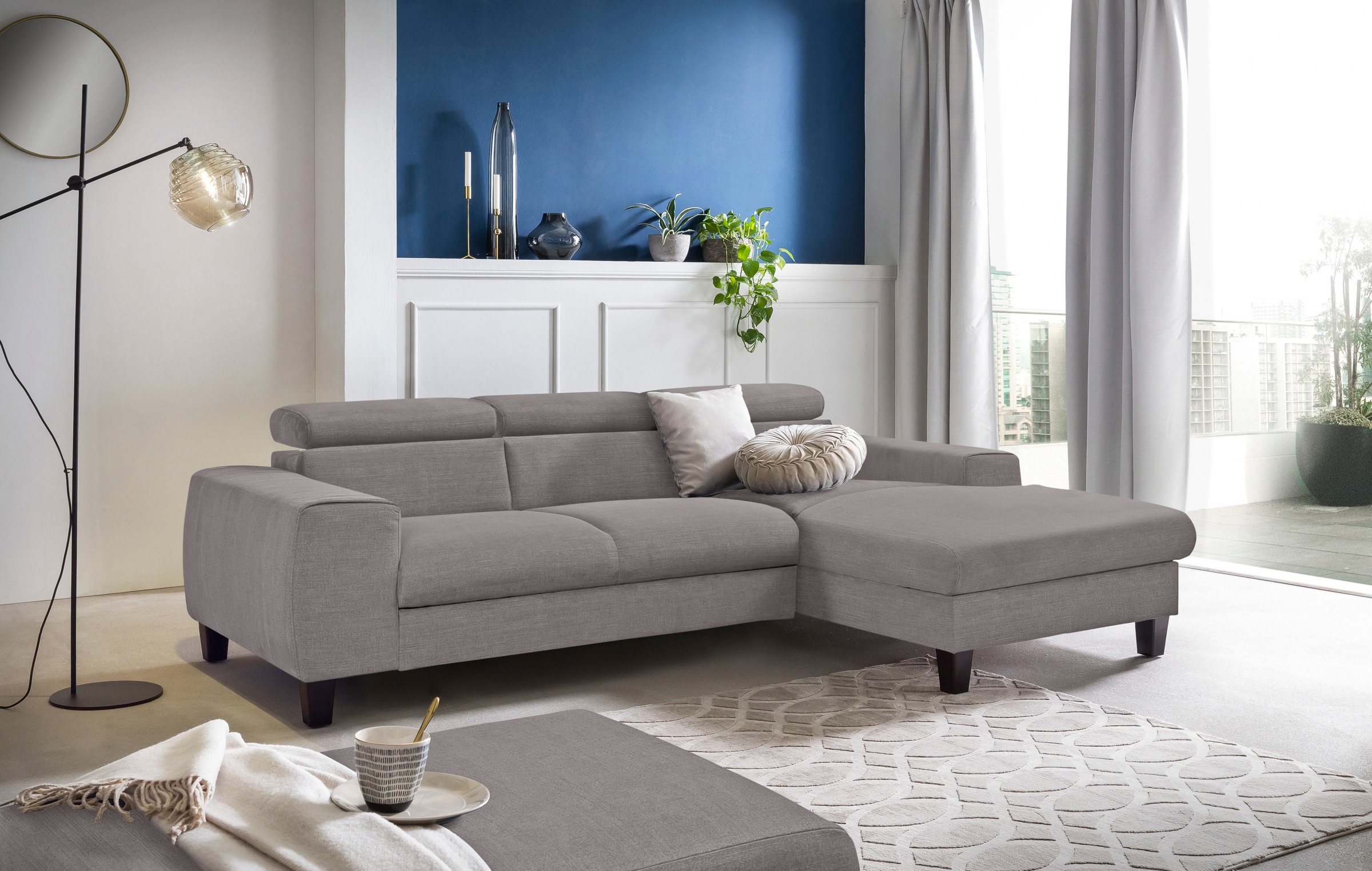 COTTA Ecksofa "Morven L-Form mit Kopfteilverstellung" wahlweise mit Bettfun günstig online kaufen