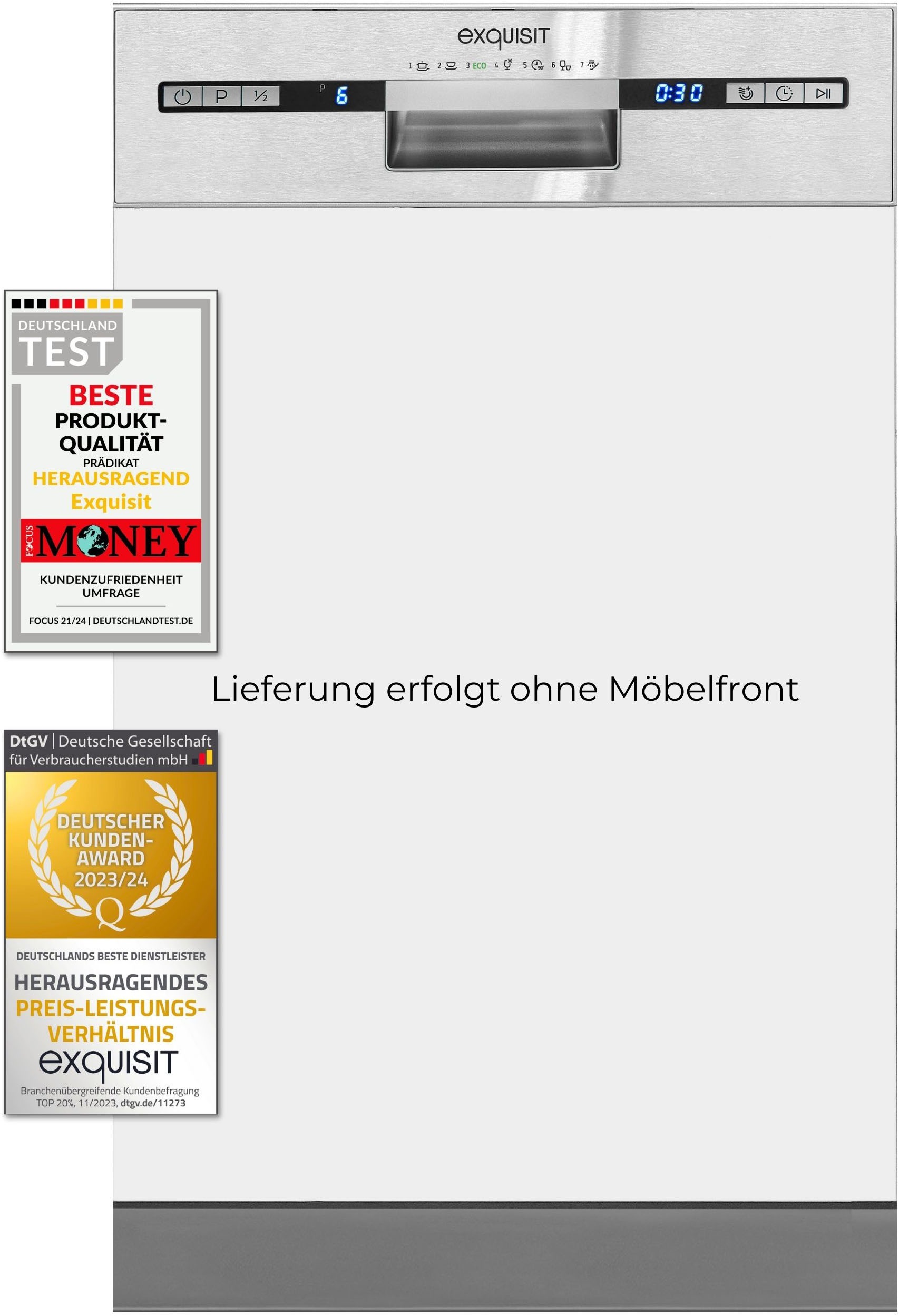 exquisit teilintegrierbarer Geschirrspüler »EGSP2109-EB-030E« 9 Maßgedecke günstig online kaufen