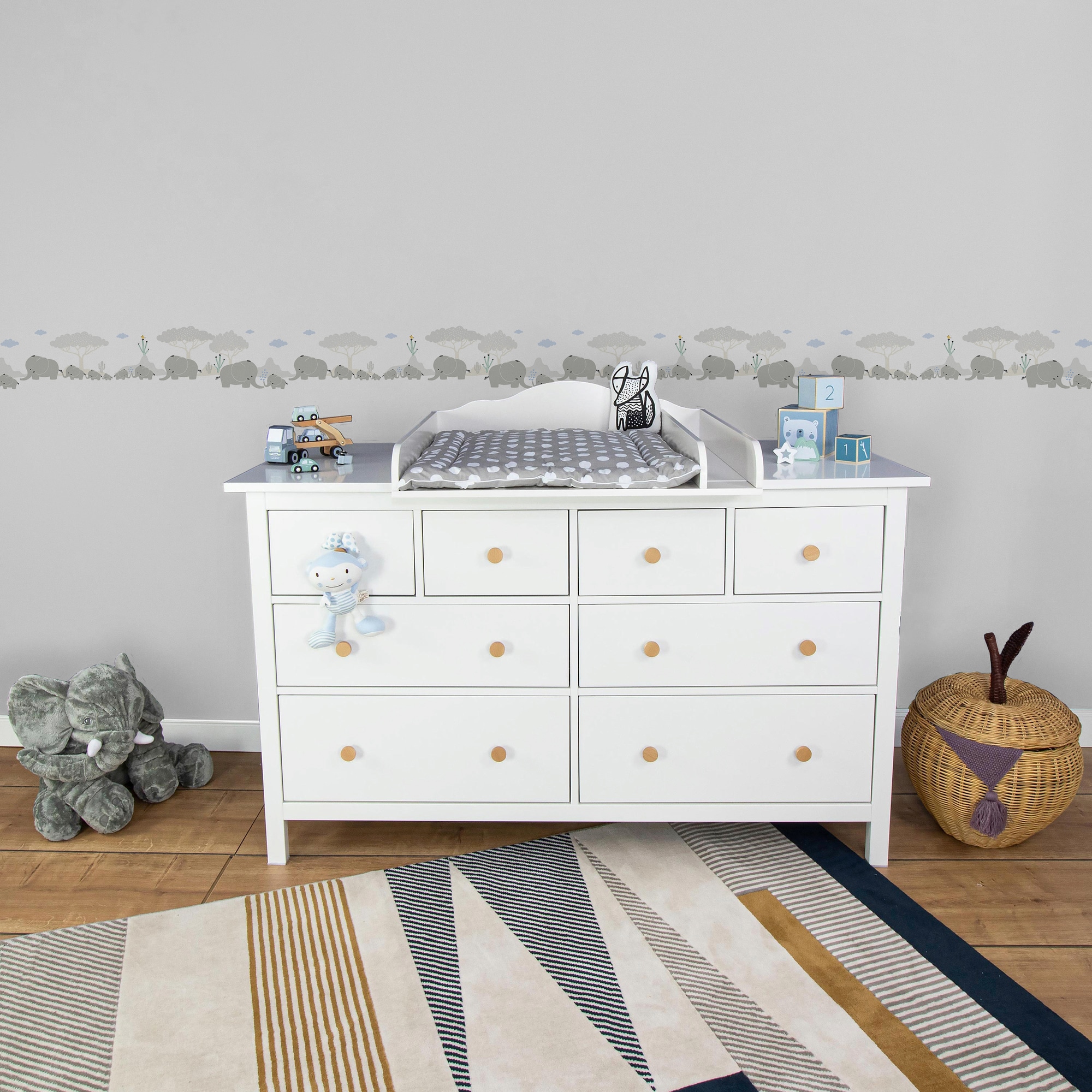 A.S. Création Bordüre »Elephant Family«, Motiv-abstrakt-naturalistisch, Tapete Kinder Borte Wohnzimmer Schlafzimmer Küche Design Kinderzimmer