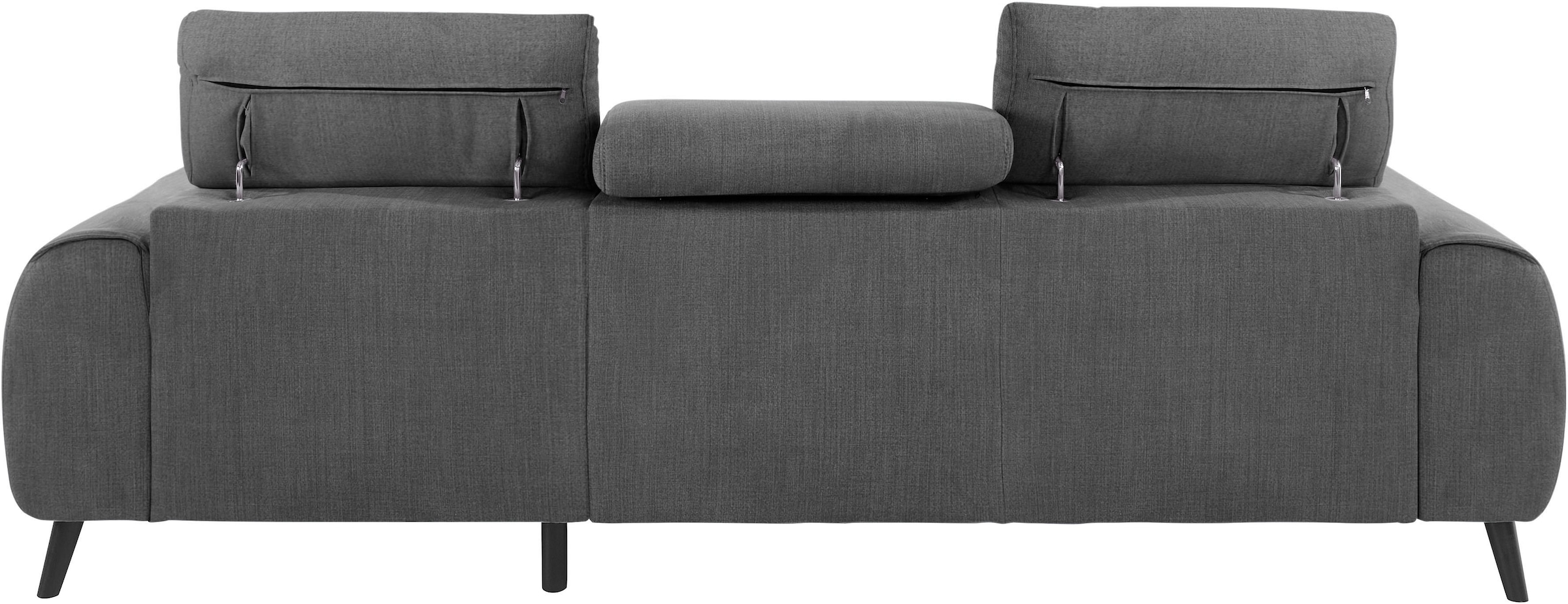 COTTA Ecksofa »Mia L-Form mit 3 Zierkissen«, wahlweise mit Bettfunktion, Bettkasten, Beleuchtung & Wireless-Charger