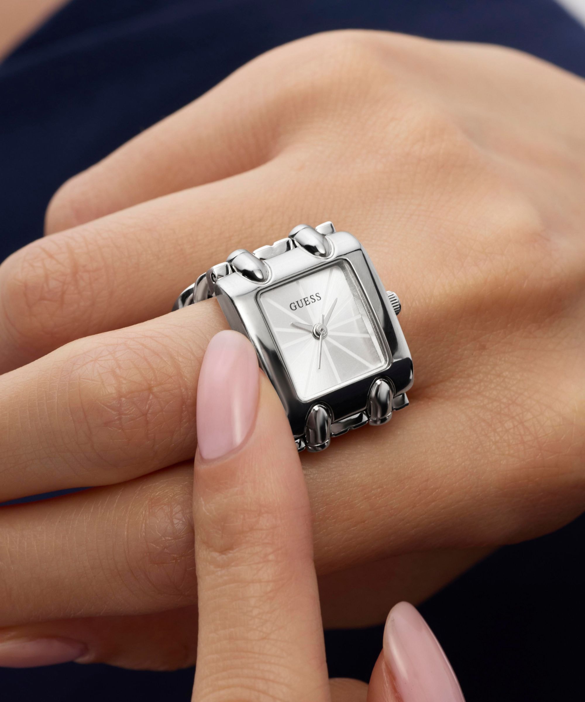 Guess Quarzuhr »MOD HEAVY METAL« Armbanduhr, Damenuhr, Edelstahlarmband, analog