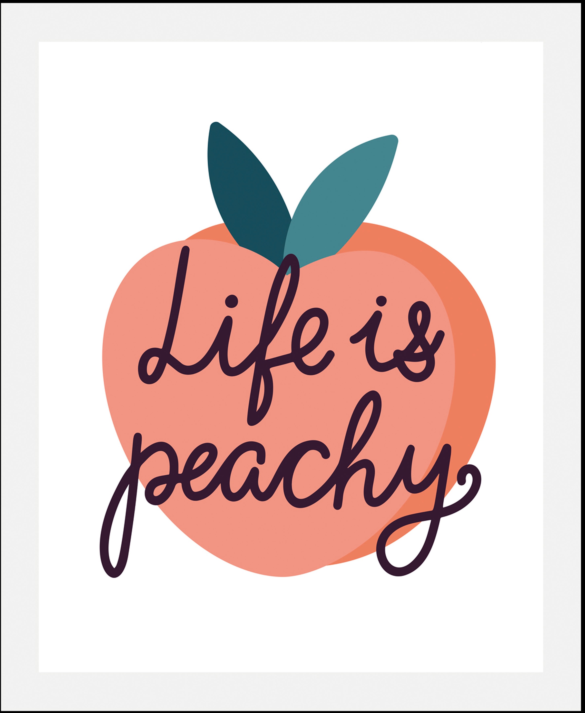 queence Bild »Life is peachy«, Obst-Obst Bilder-Schriftzug-Humor, (1 St.), günstig online kaufen