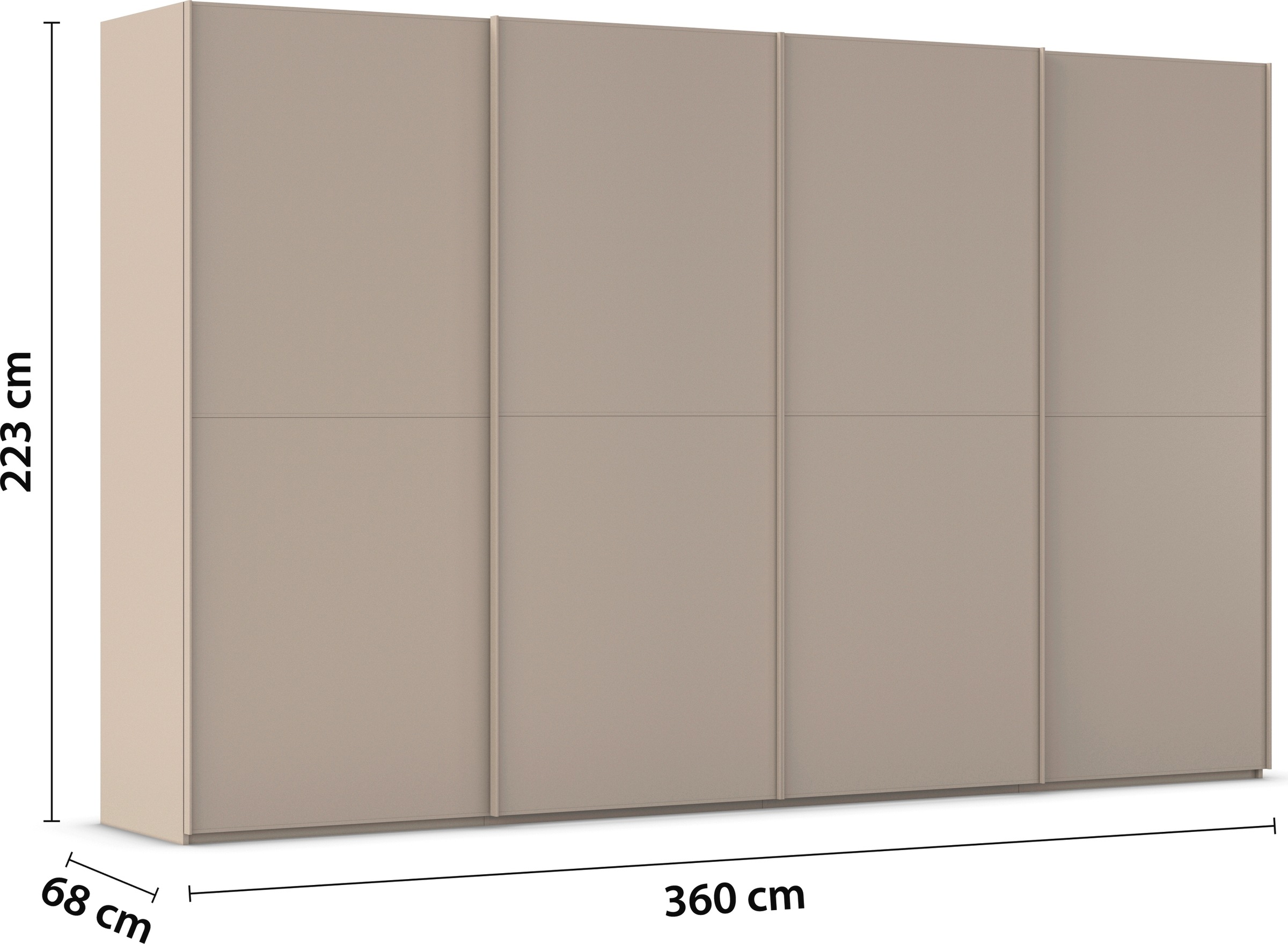 rauch Schwebetürenschrank »Kleiderschrank Schrank Garderobe Schlafzimmerschrank SCALE-DUO«, edle zweigeteilte Türen und 3 Zierleisten MADE IN GERMANY