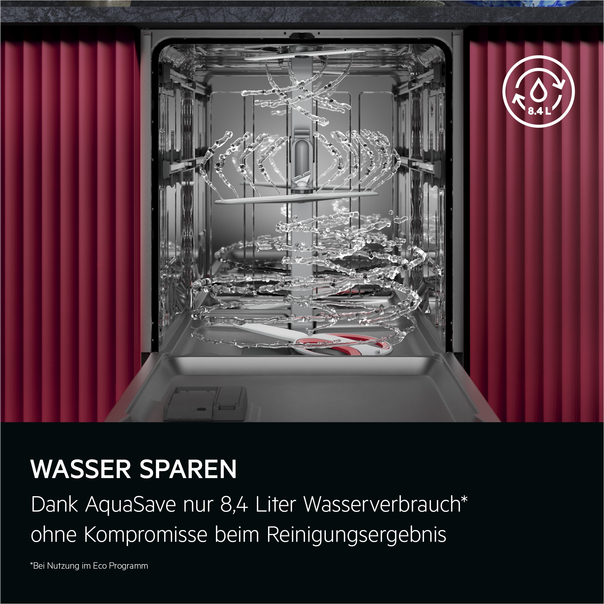 AEG vollintegrierbarer Geschirrspüler Serie 8000, 60 cm, WiFi »GI8200A2TC« 14 tlg. Maßgedecke Leise Spülmaschine 38 dB kraftvoll gegen Eingebranntes bei 8,4l Wasser