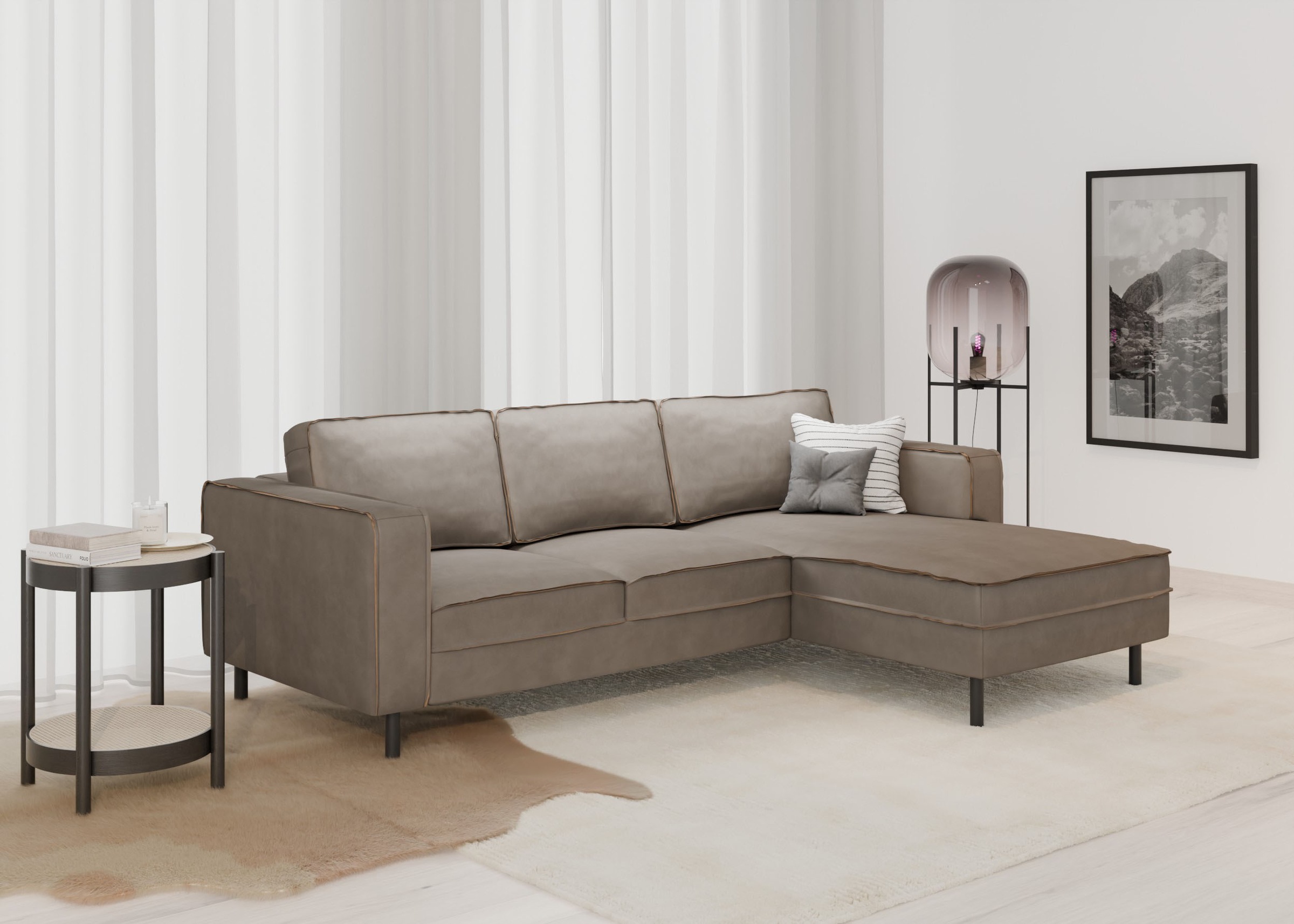 Places of Style Ecksofa »Watkins, wahlweise mit Schlaffunktion/Bettkasten, günstig online kaufen