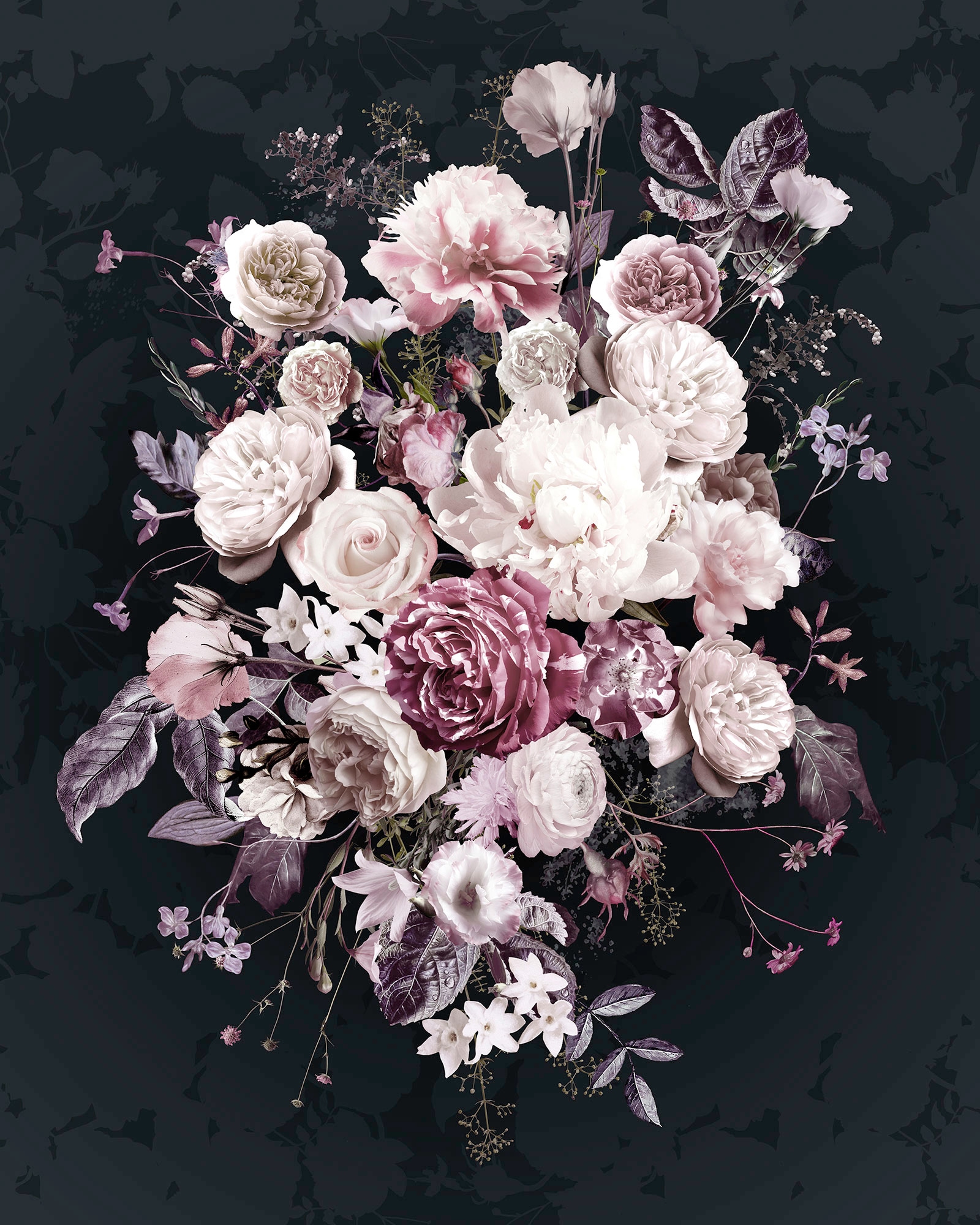 Komar Fototapete Bouquet Noir Blumen B/L: ca. 200x250 cm günstig online kaufen