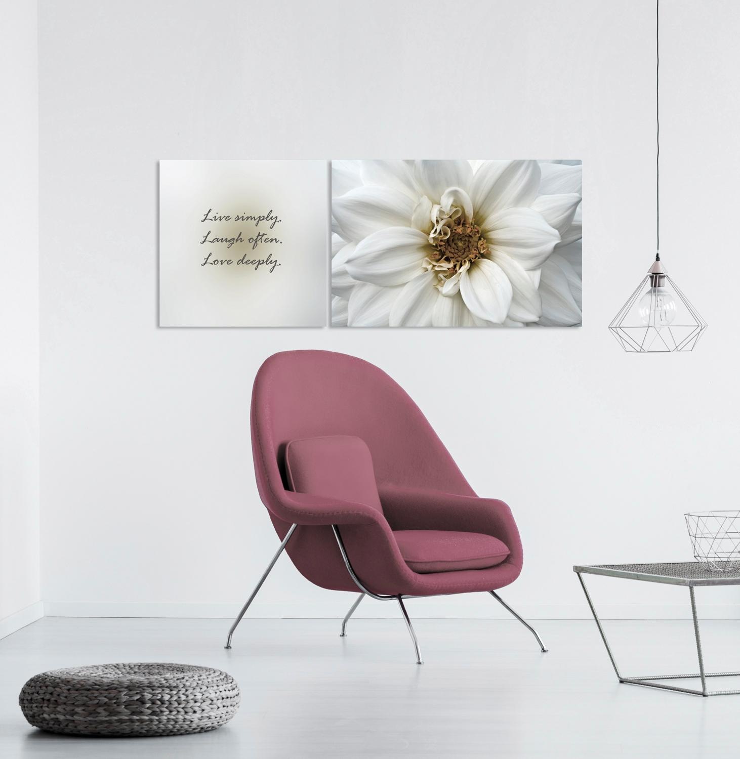 queence Leinwandbild »Live, Laugh & Love«, Blumen-Blumenbilder-Kunst-Modern günstig online kaufen
