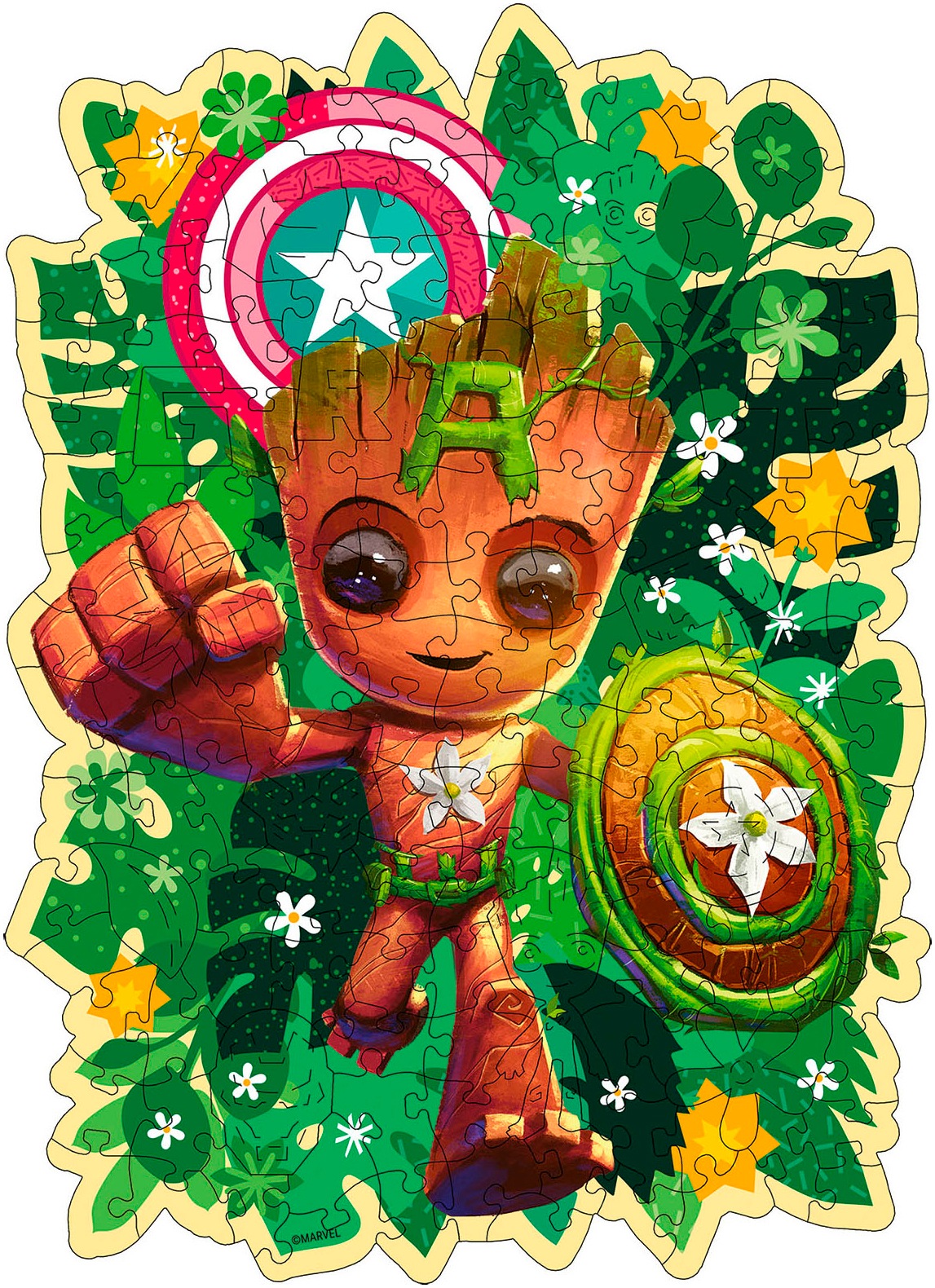 Ravensburger Konturenpuzzle »Wooden, Marvel Heroes, Groot«, aus Holz, Made in Europe