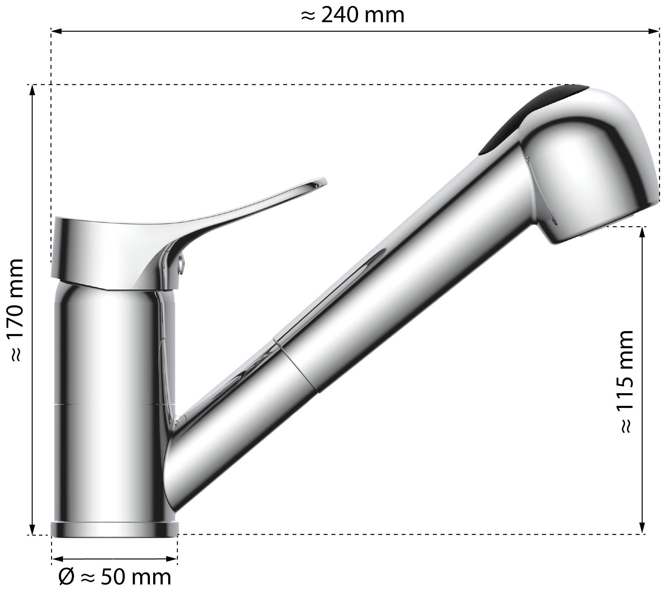 Eisl Spültischarmatur »Verona«, mit Geschirrbrause, Niederdruck, 360° schwenkbar, Mischbatterie, Chrom