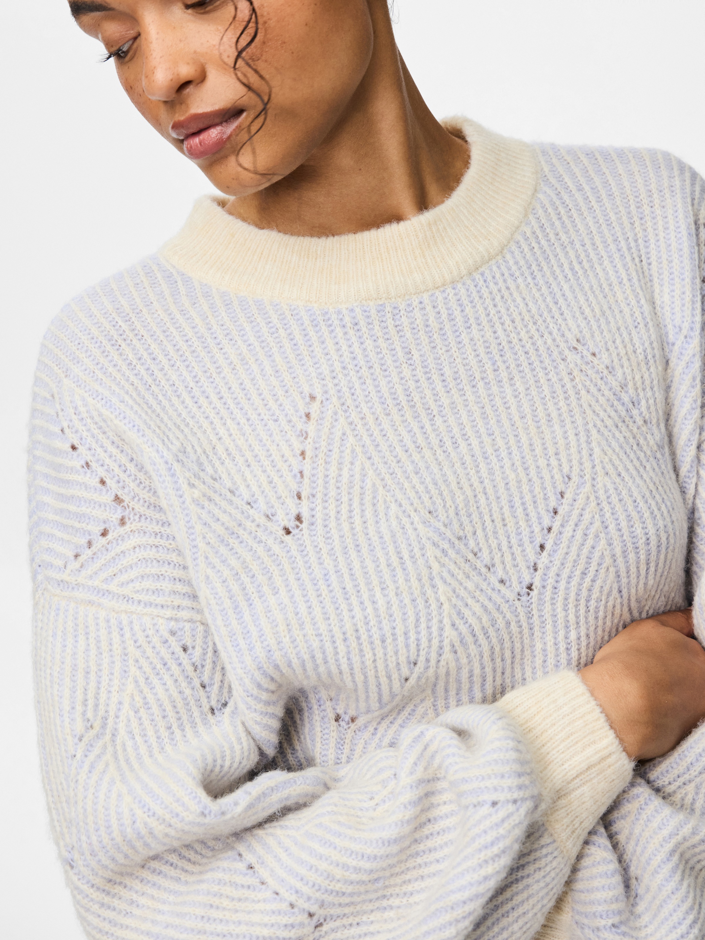 pieces Rundhalspullover »PCJENNA LS O-NECK KNIT NOOS BC«