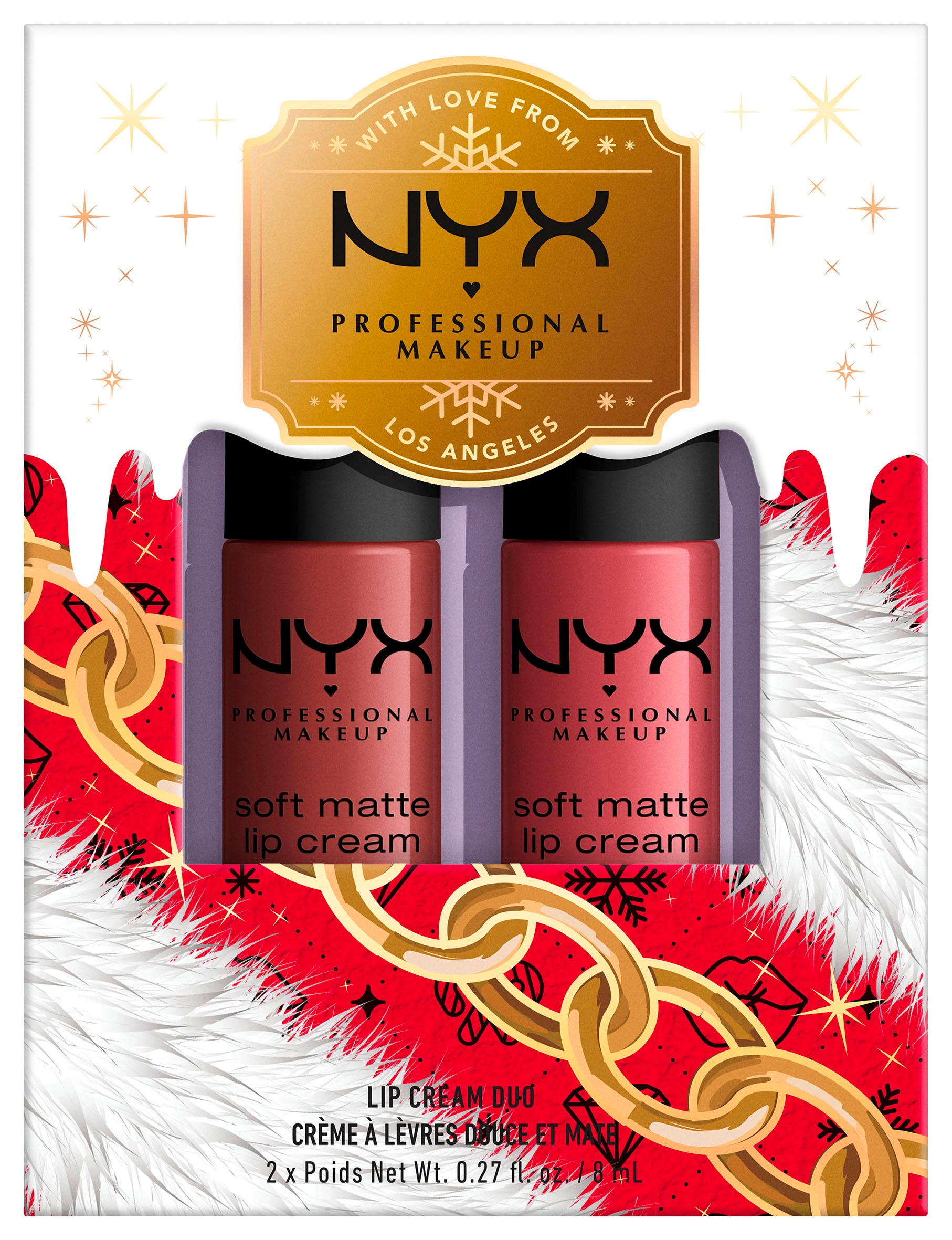 NYX Lippenstift »Professional Makeup X-Mas Soft Matte Lip Cream Duo«, mit natürlichen Inhaltstoffen