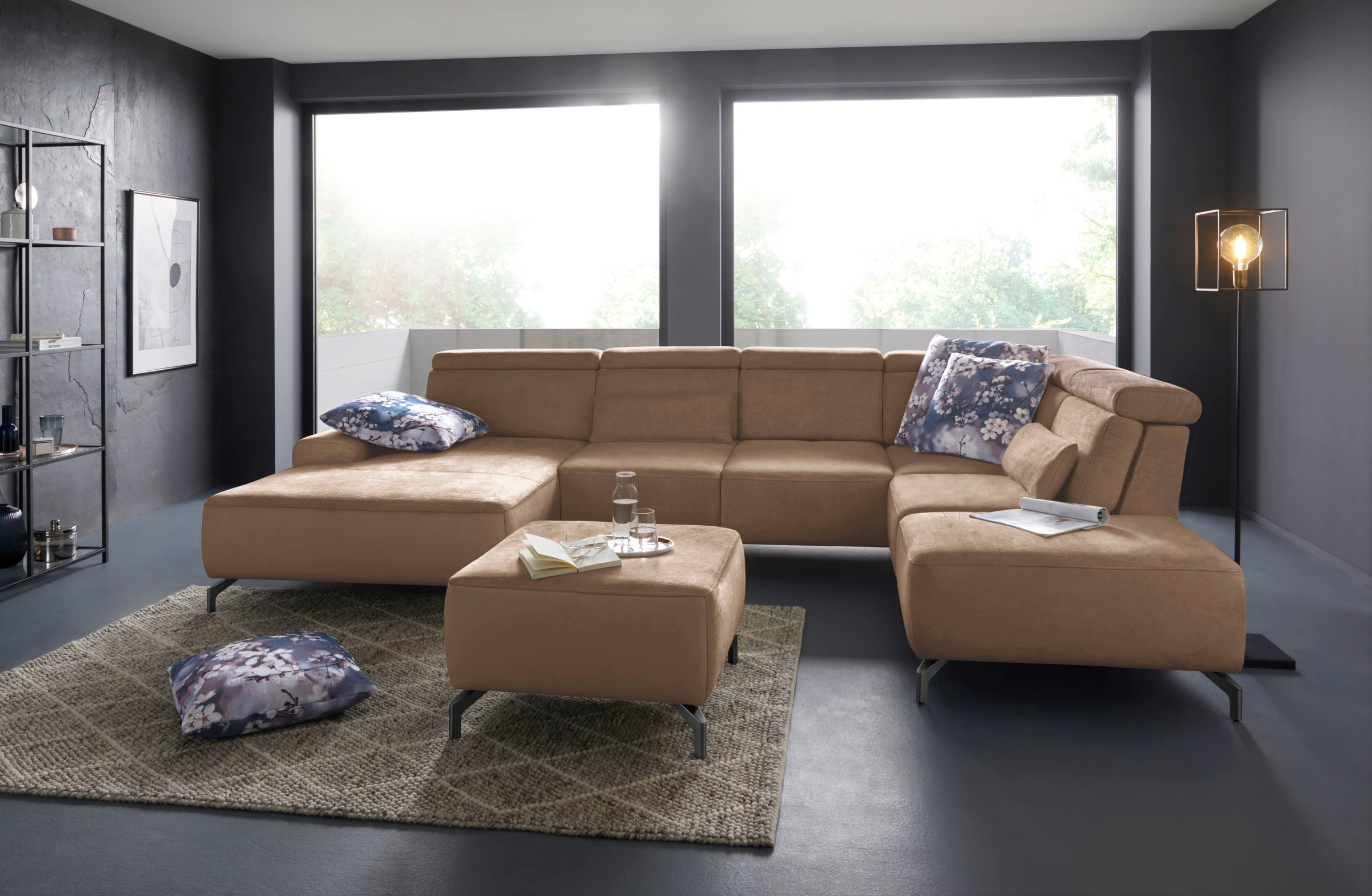 sit&more Hocker »Gizeh«, Fußhöhe 12 cm, wahlweise in 2 unterschiedlichen Fußfarben