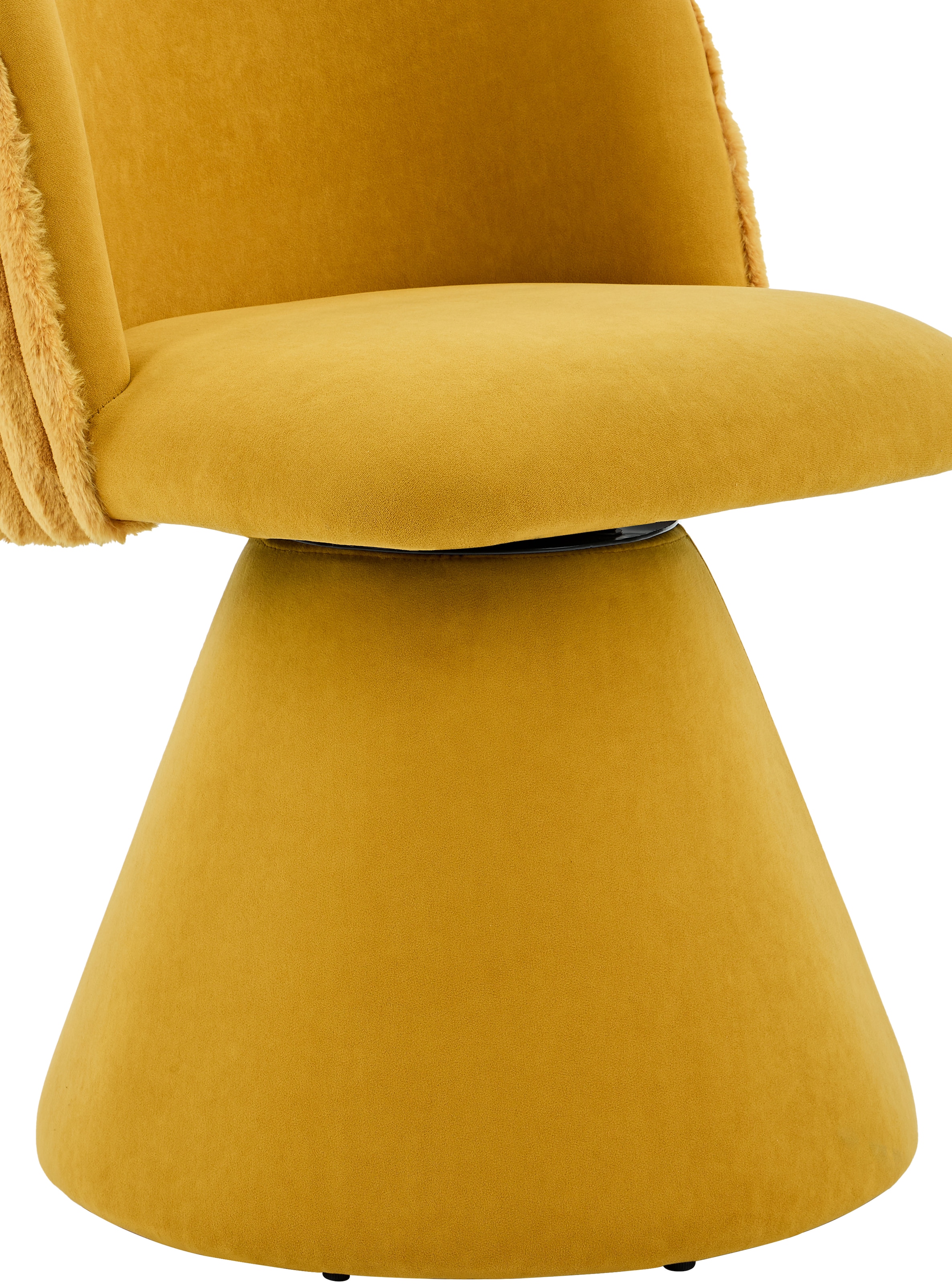 HELA Drehstuhl »BARI I« (Set) 2 Stk.360° drehbar, Polsterfuß, Materialkombi, Außen Felloptik Innen Velvet