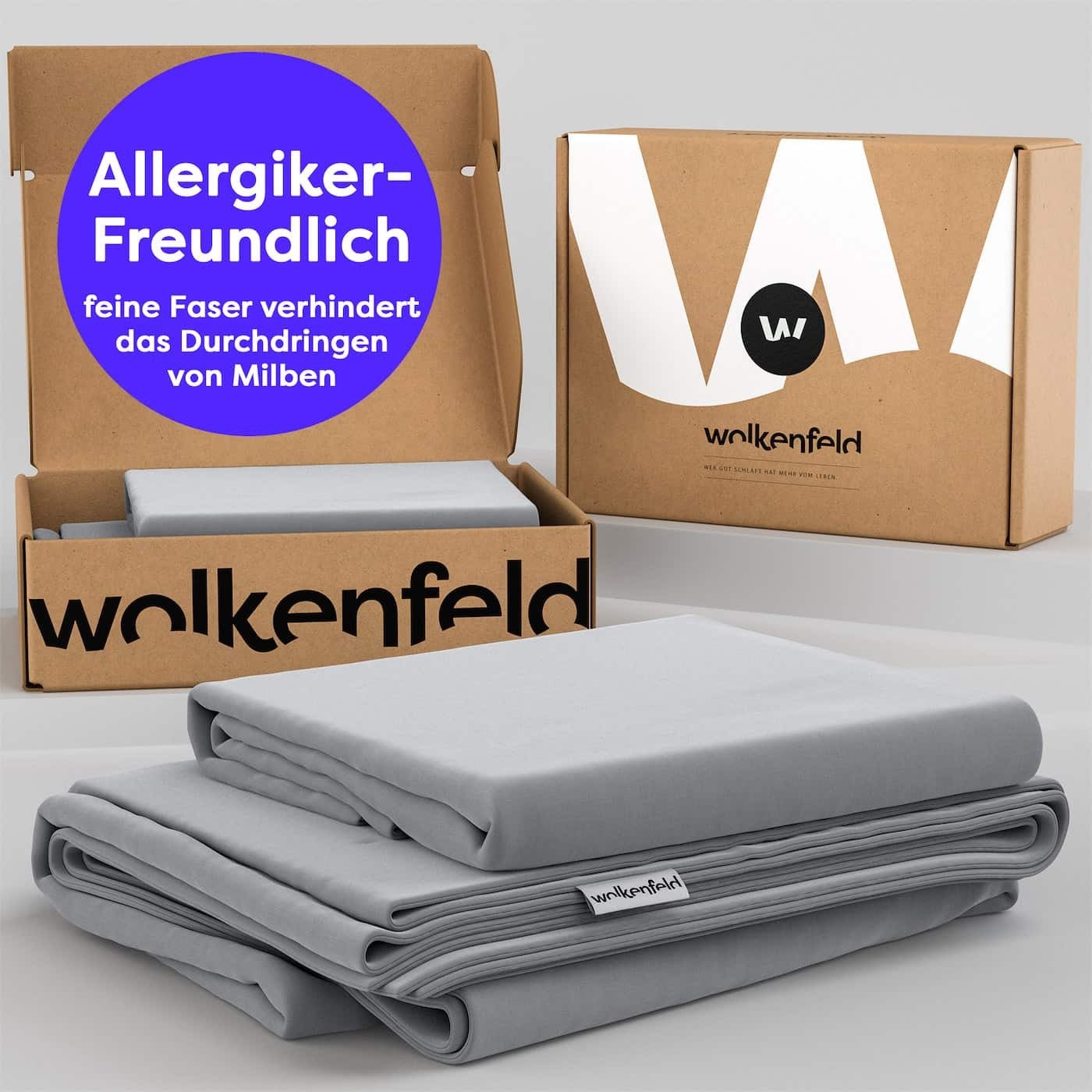 Wolkenfeld Bettwäsche »Allergiker Bettwäsche, unfassbar weich« 2 Stk. 135x200 cm, 155x220 & Übergrößen I inkl. Kissenbezüge 80x80 I Uni