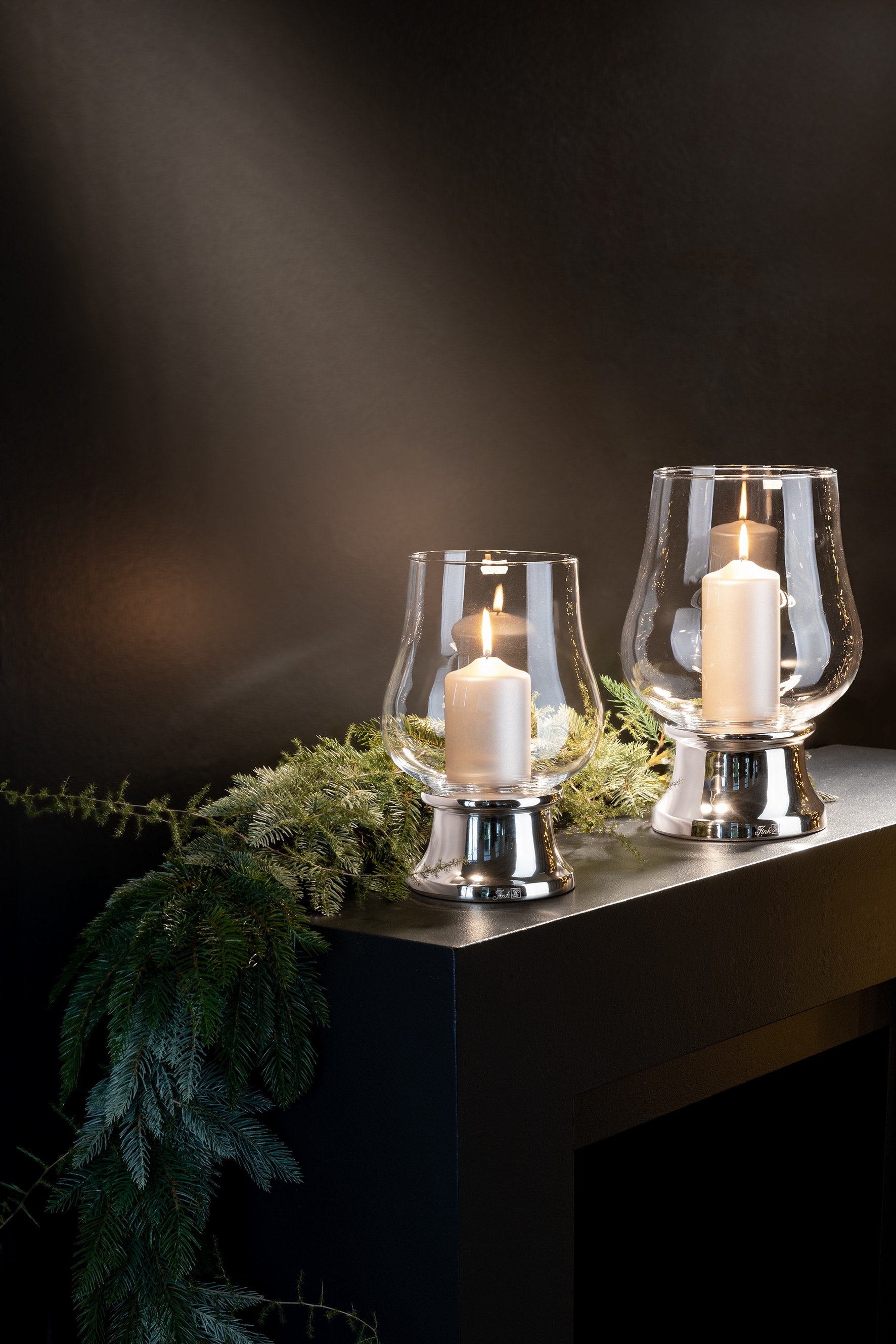 Fink Windlicht "PALINA" Kerzenhalter mit Glas, vernickelt günstig online kaufen
