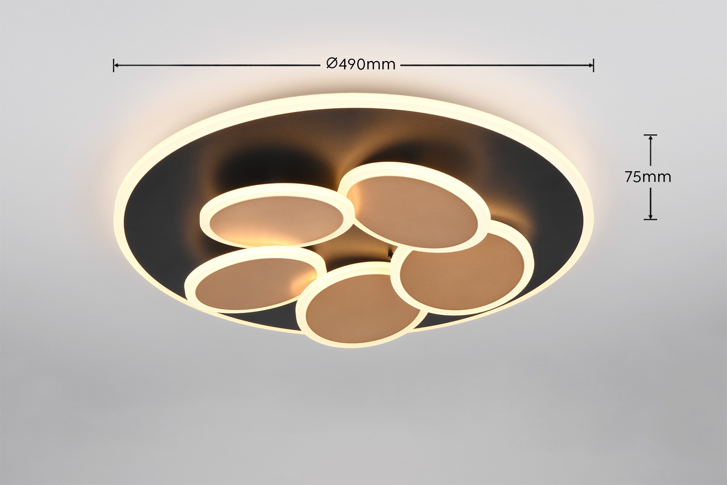 TRIO Leuchten LED Deckenleuchte »MANDALA, LED Deckenlampe mit Fernbedienung, dimmbar CCT Nachtlicht«, 1 flammig, Leuchtmittel LED-Board | LED fest integriert, Memory- und Timerfunktion 4200 Lumen warm- bis kaltweiß 2700-6500K 35W