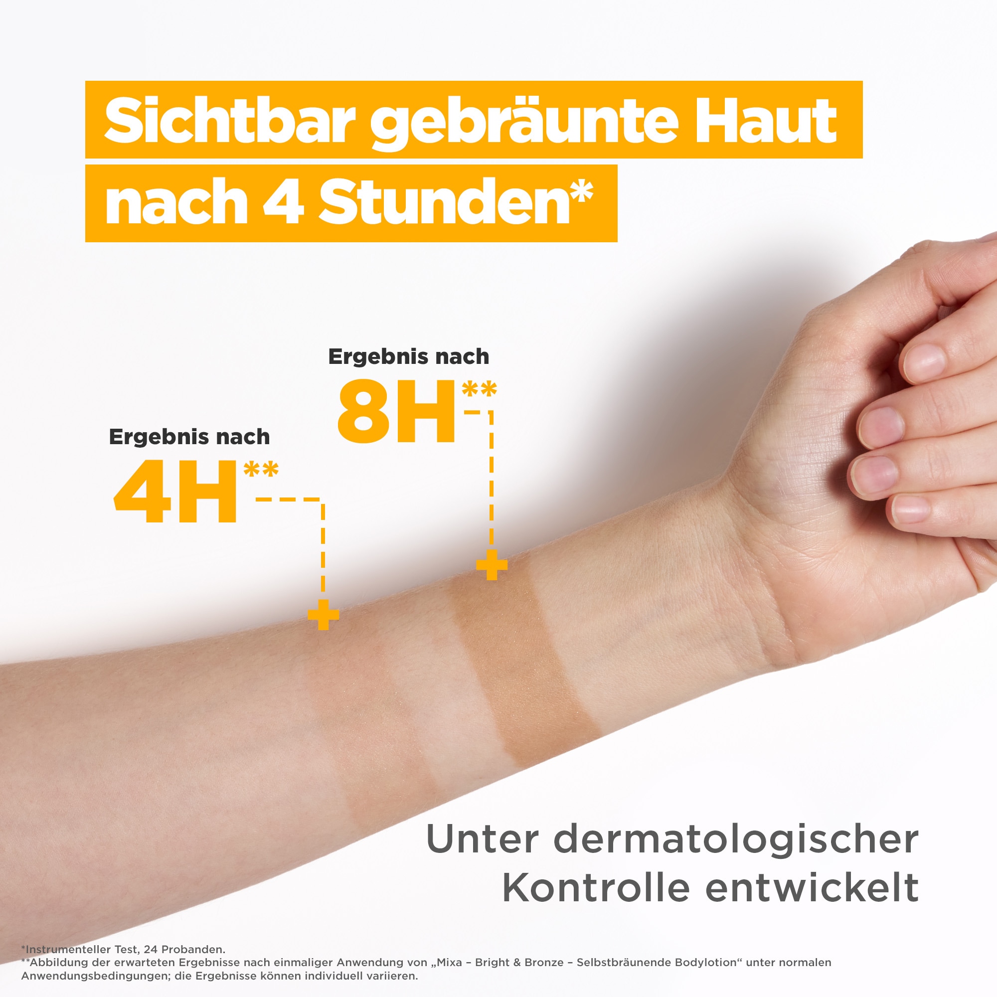 Mixa Selbstbräunungslotion »MIXA BRIGHT & BRONZE SELBSTBRÄUNENDE BODYLOTION« bräunt die Haut in 4 Stunden, spendet Feuchtigkeit