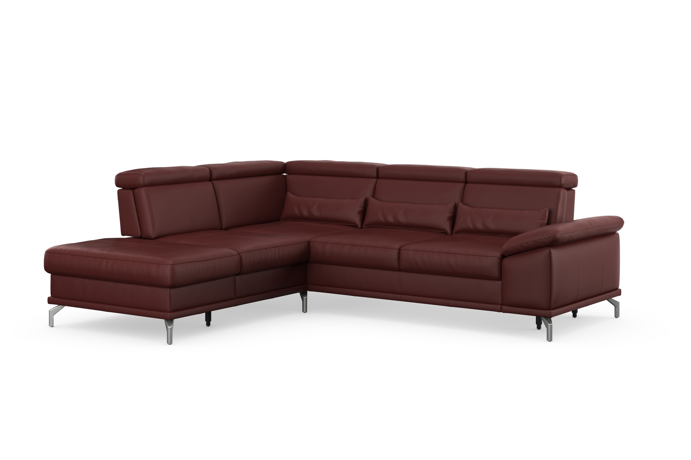 sit&more Ecksofa »Cabrio L-Form, mit Sitztiefenverstellung, Arm- und Kopfteilverstellung«, 3 Nierenkissen, Federkern, optional Bettfunktion und Stauraum