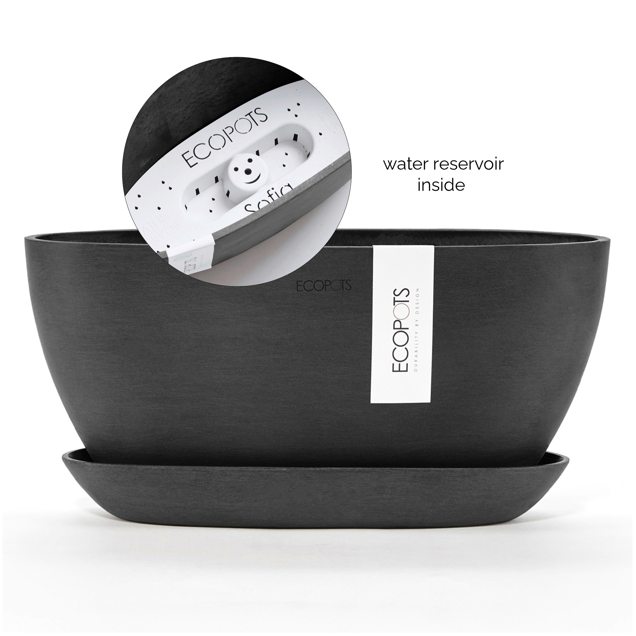 ECOPOTS Blumentopf »Sofia«, (Set), mit passendem Untersetzer