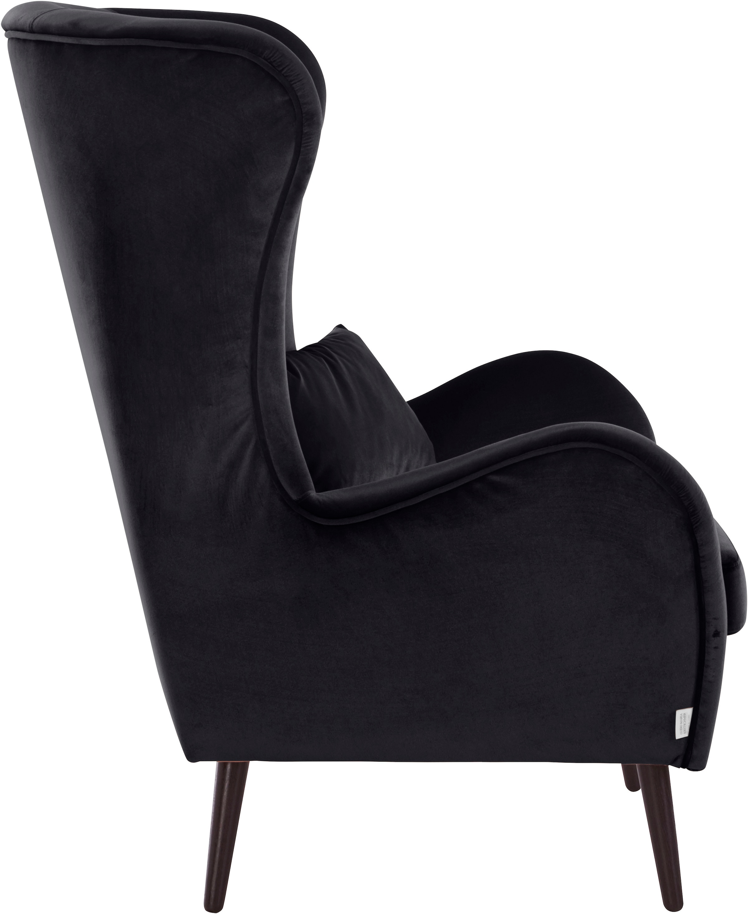 Guido Maria Kretschmer Home&Living Sessel »Salla auch in Fellimitat und Feincord, viele Bezugsarten, Ohrensessel«, wahlweise mit oder ohne Hocker; großer Sessel: Maße B/T/H: 78/94/118cm