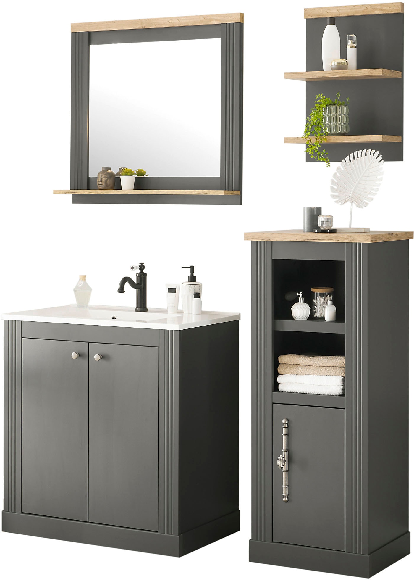 Home affaire Badmöbel-Set »WESTMINSTER, Bad im Landhausstil, 2-teiliges Bad günstig online kaufen