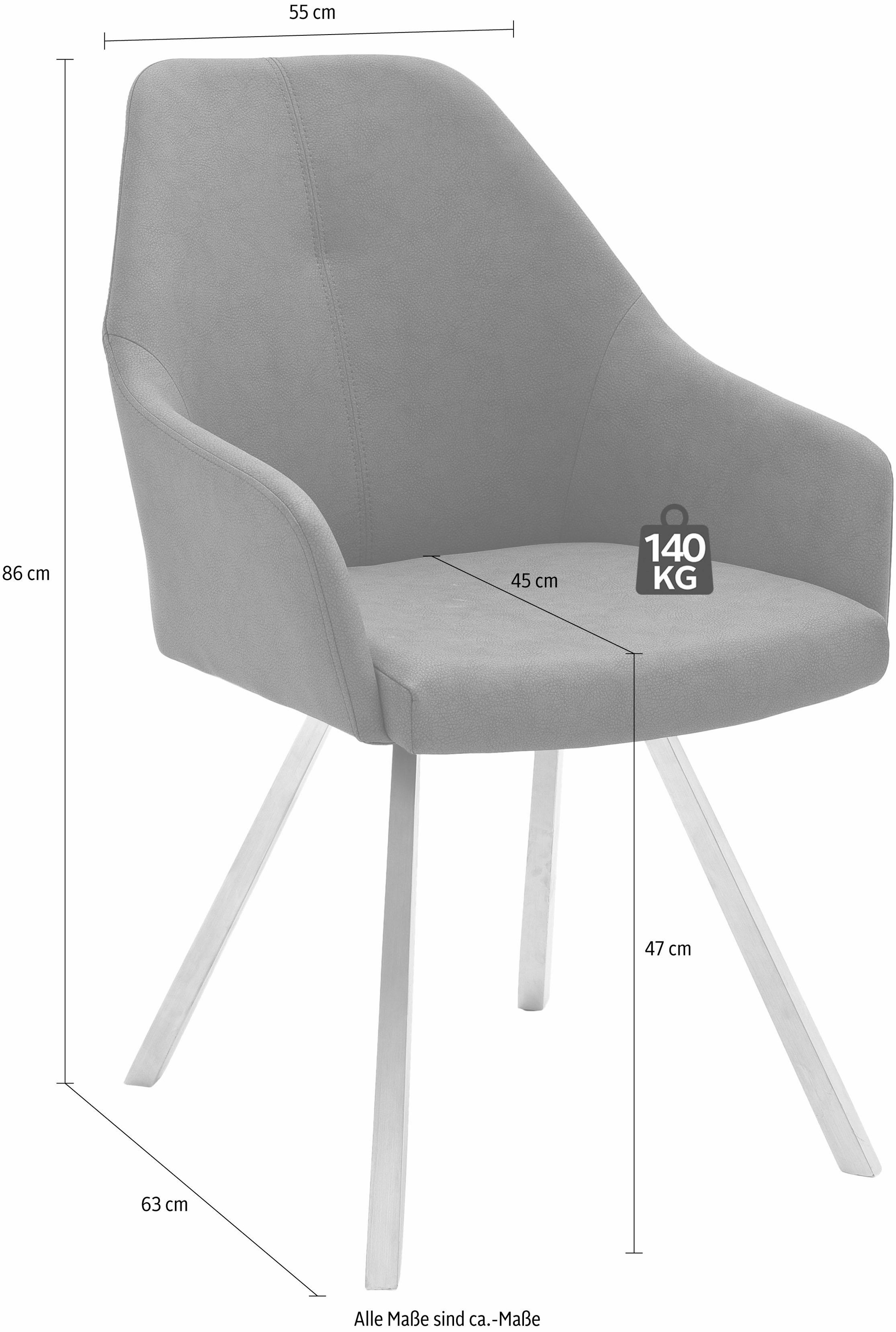 MCA furniture 4-Fußstuhl »Madita A-eckig«, (Set), 2 St., Kunstleder, Stuhl günstig online kaufen