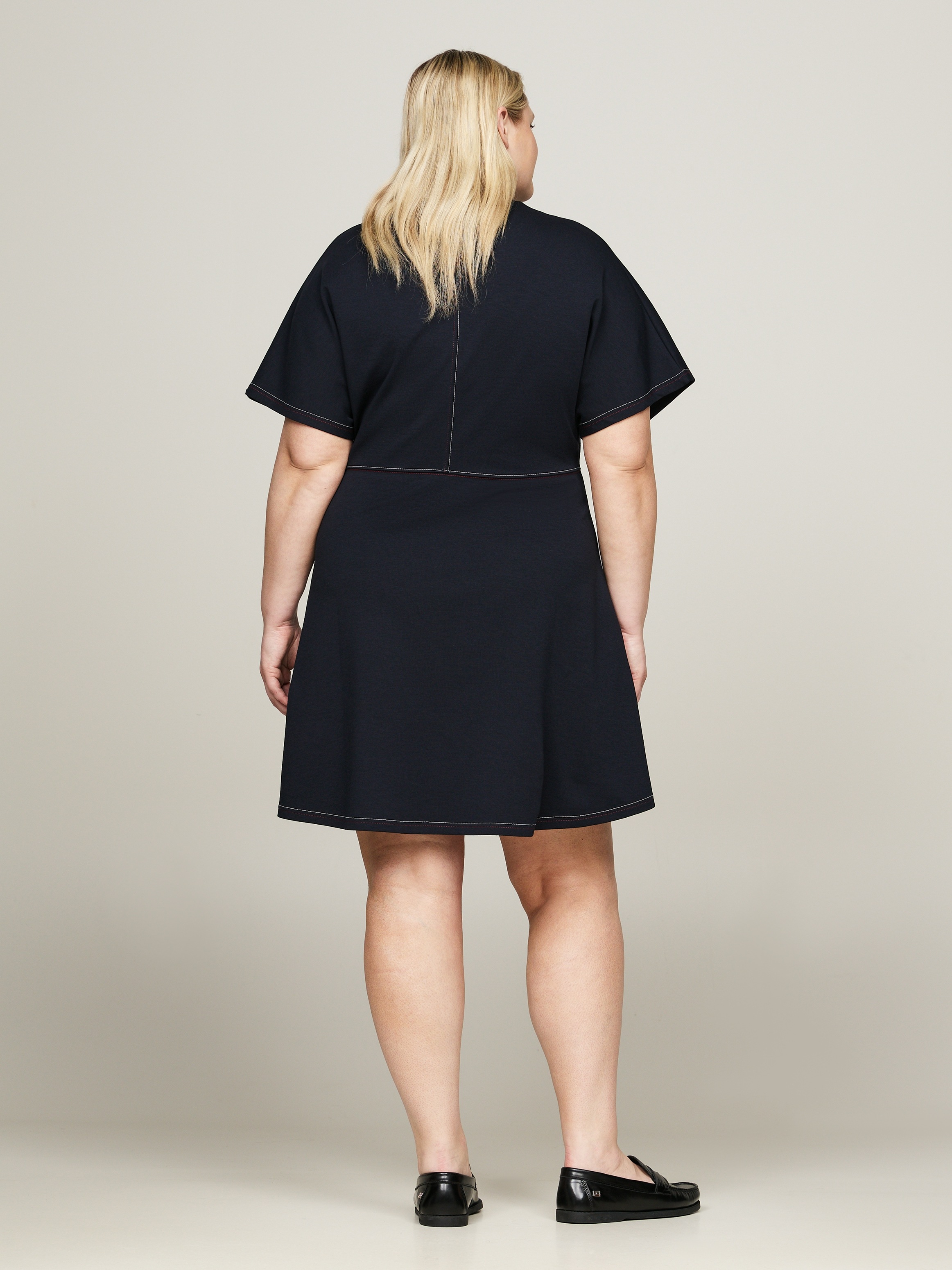 Tommy Hilfiger Curve Blusenkleid »CRV GLOBAL STP STITCH F&F DRS SS«, Große Größen