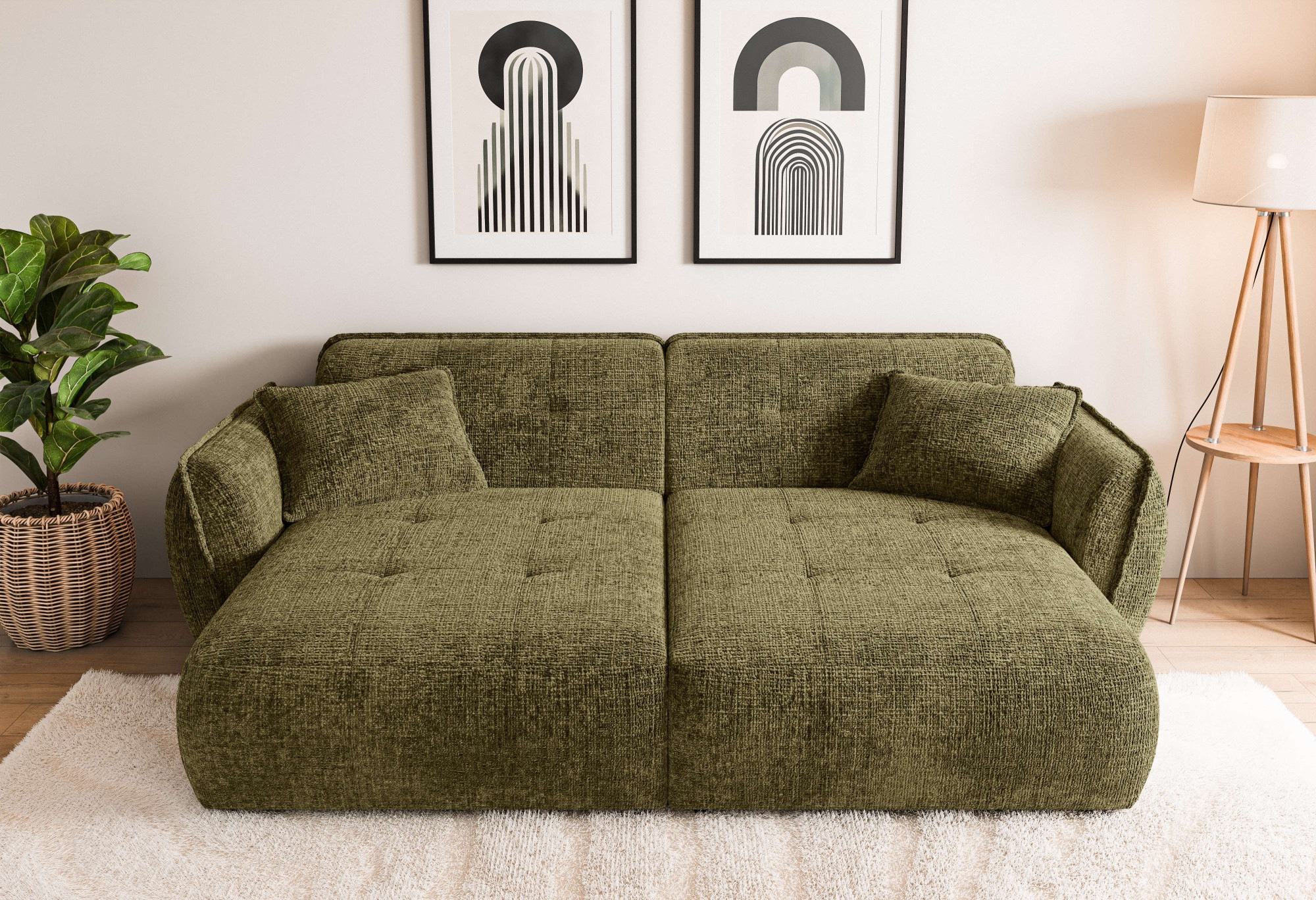 Home affaire Big-Sofa »MIRELDA Design-Sofa mit Steppungen, extra tief, Brei günstig online kaufen