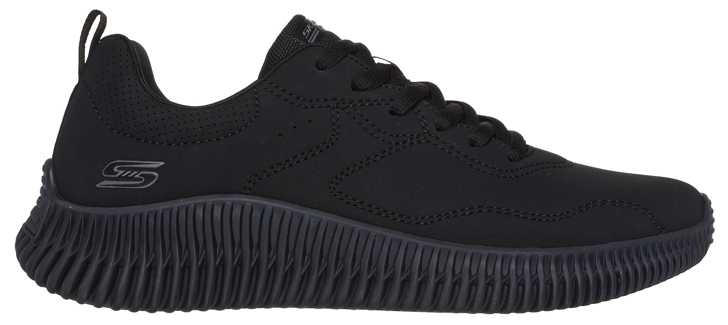 Skechers Sneaker »BOBS GEO-HOW DEBONAIR«, Freizeitschuh, Halbschuh, Schnürschuh im monochrome Look