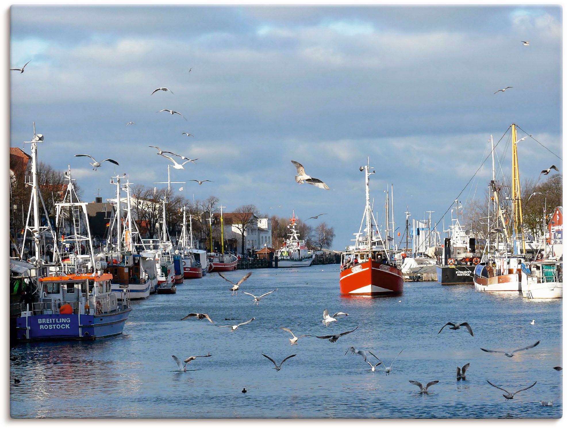 Artland Leinwandbild »Alter Strom in Warnemünde«, Boote & Schiffe, (1 St.), günstig online kaufen