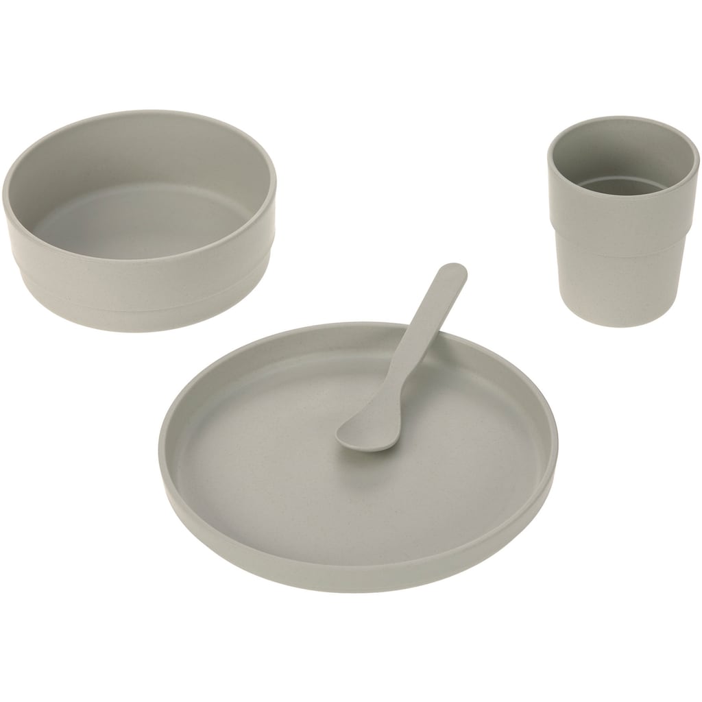 LÄSSIG Kindergeschirr-Set »Uni, warm Grey«, (Set, 4 tlg.)