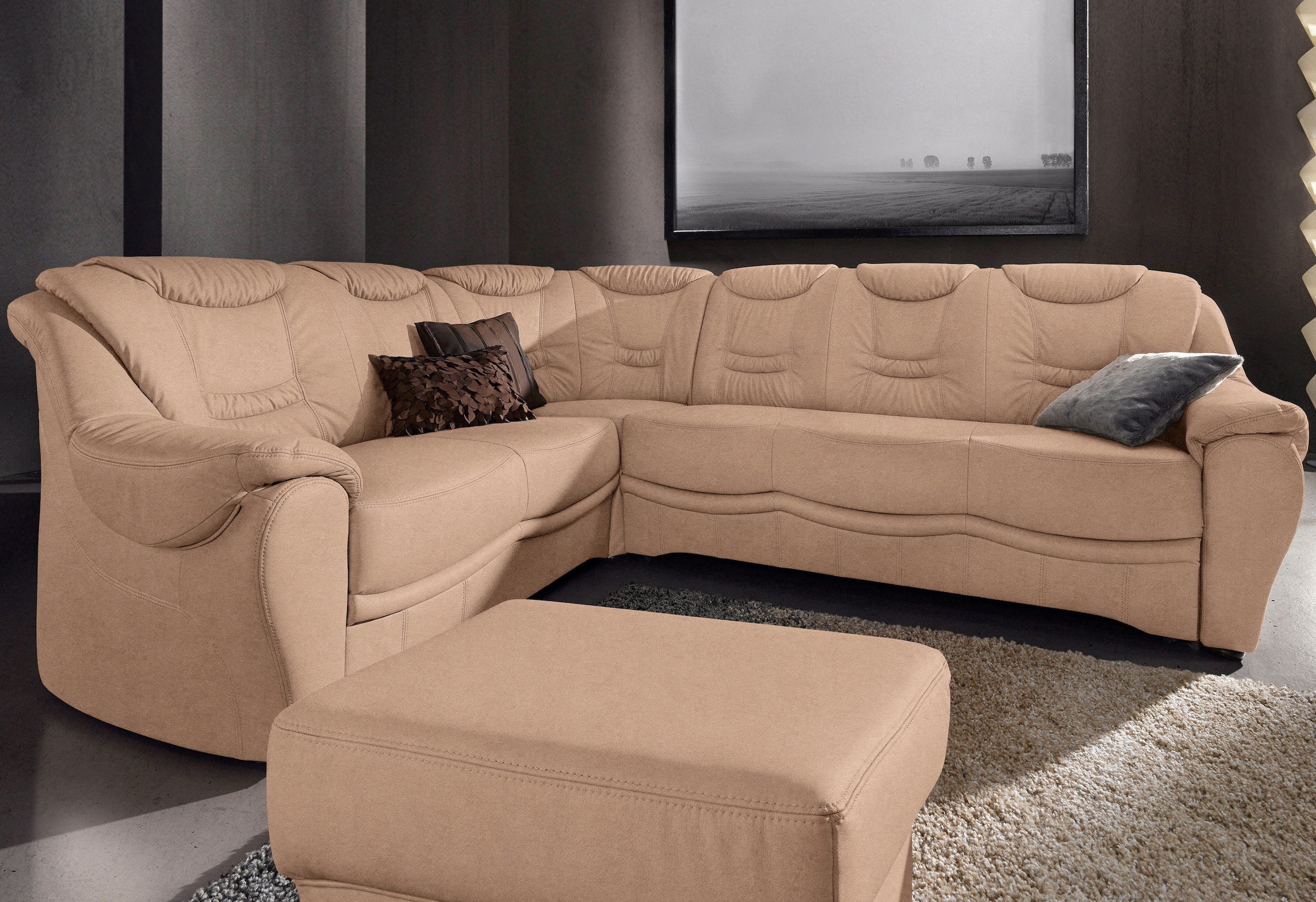 sit&more Ecksofa »Benson L-Form«, wahlweise mit Bettfunktion