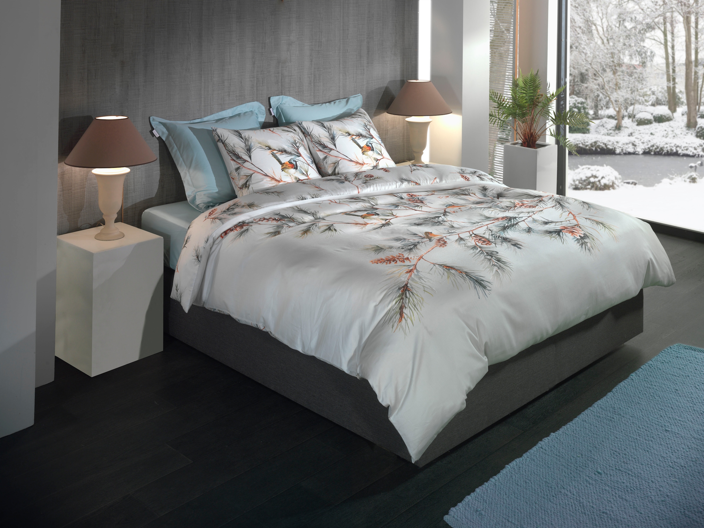 Heckett & Lane Bettwäsche »Destiny« 2 Stk. tlg. Äste Design, hochwertiges Mako-Satin, Bettwäsche ab 135x200 cm.