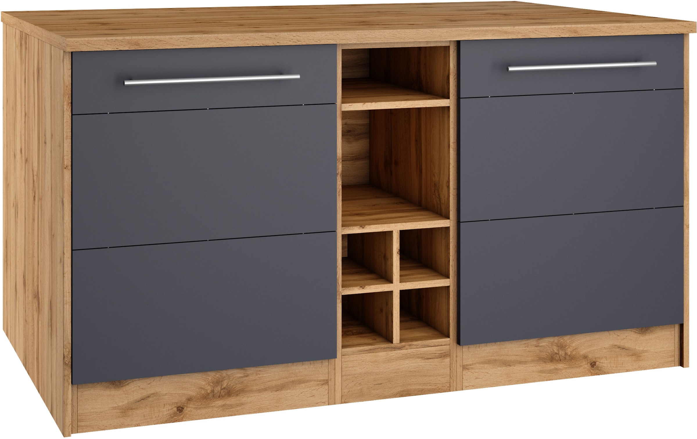 HELD MÖBEL Kücheninsel »Wien«, Breite 153 cm, MDF-Fronten, Flaschenregal günstig online kaufen