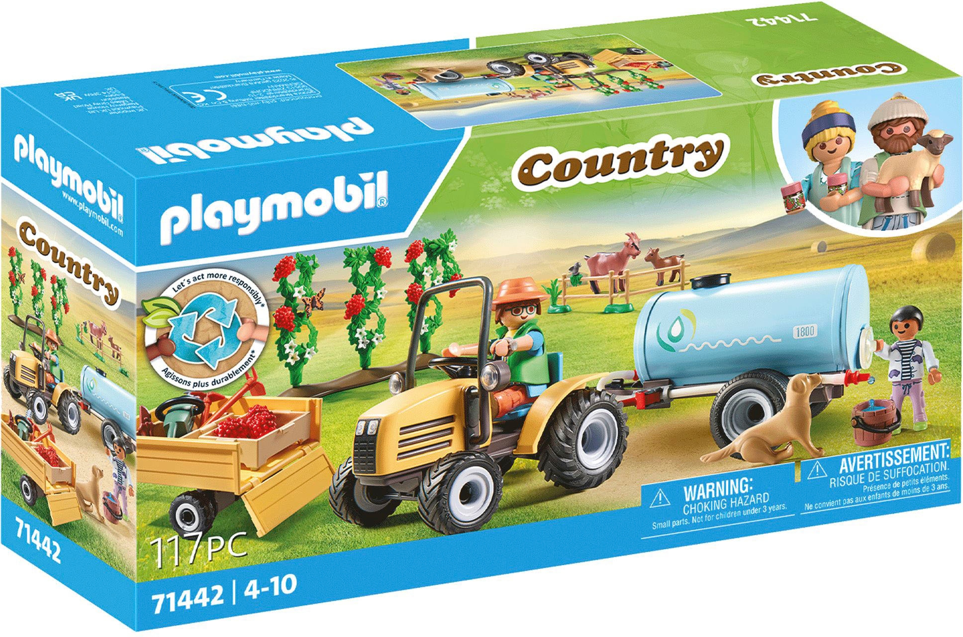 Playmobil® Konstruktions-Spielset »Traktor mit Anhänger und Wassertank (71442), Country«, (117 St.), teilweise aus recyceltem Material; Made in Germany
