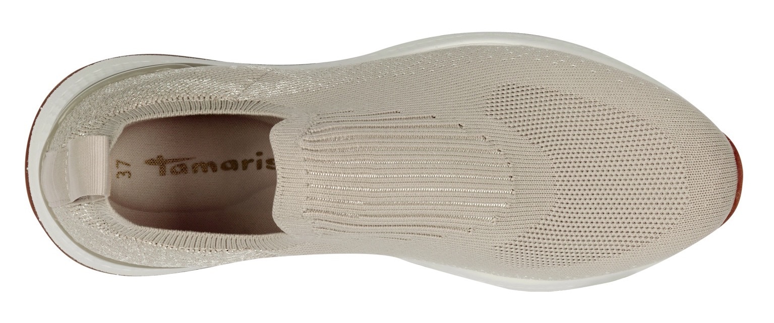 Tamaris Slip-On Sneaker, Keilsneaker, Slipper, Freizeitschuh, Halbschuh mit T-Logoschriftzug