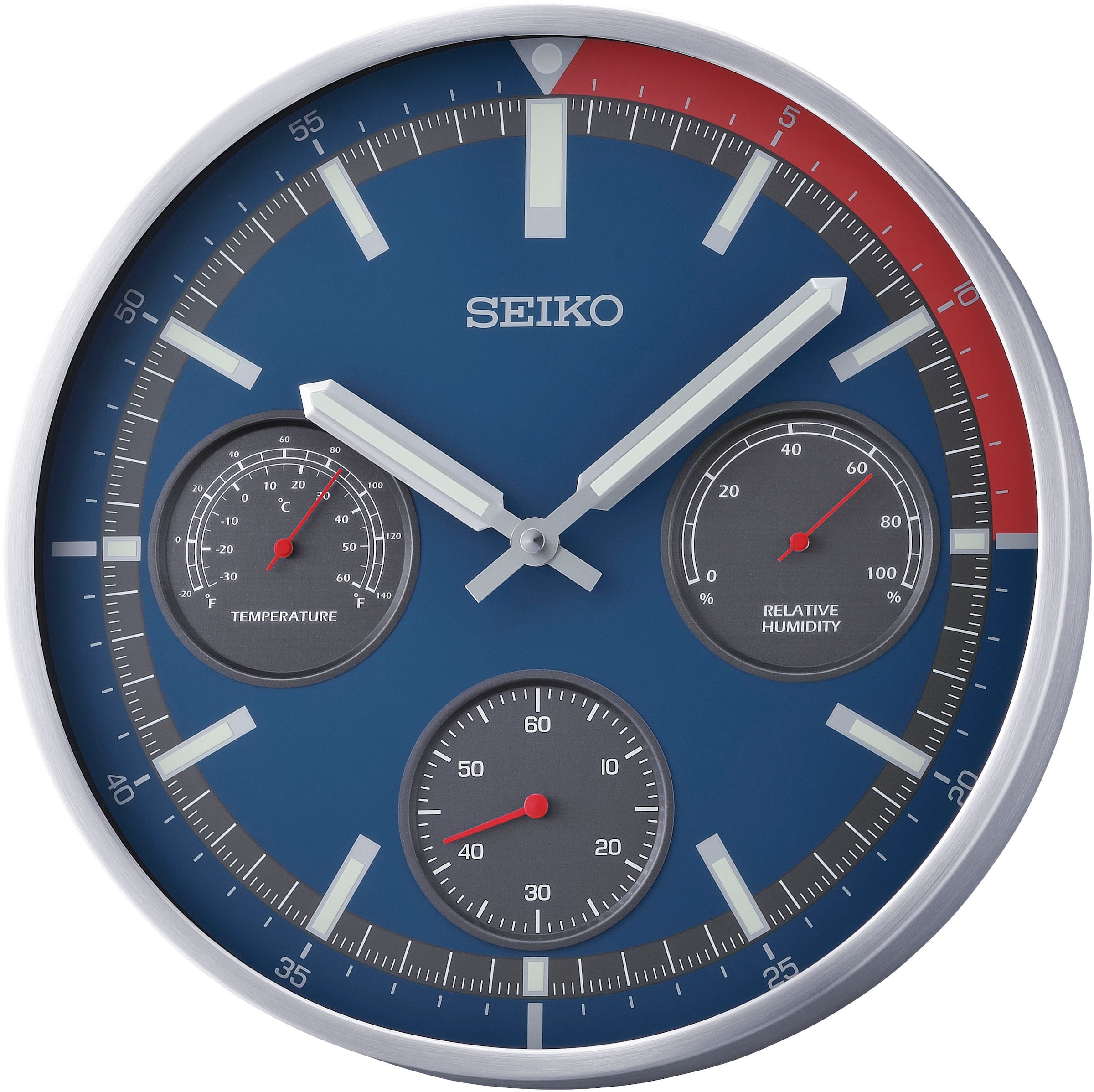 Seiko Wanduhr, Quarzuhr,Leuchtzeiger,Wohnzimmer,Esszimmer,Küche,Arbeitszimm günstig online kaufen