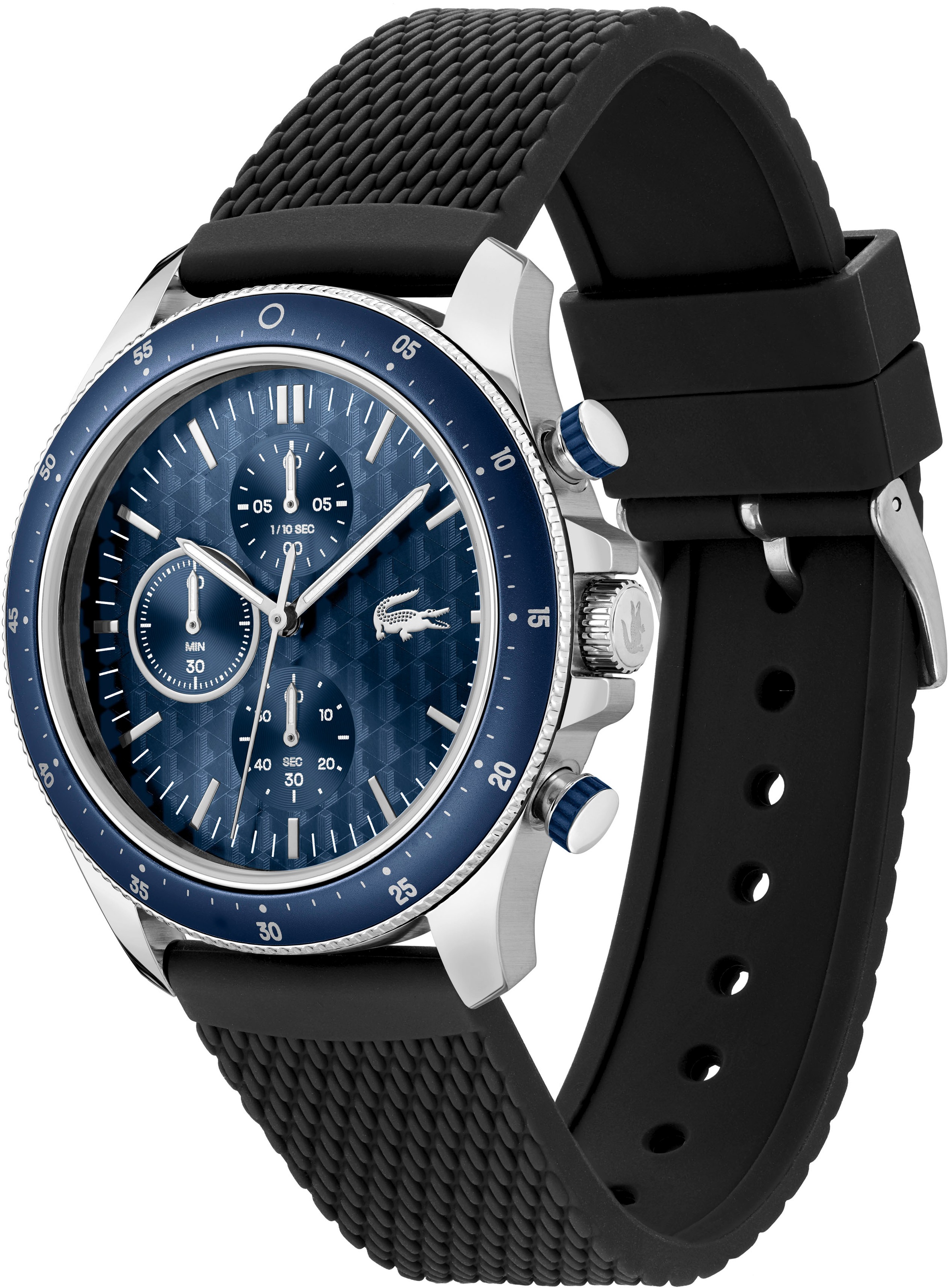 Lacoste Chronograph »NEO HERITAGE«, Quarzuhr, Armbanduhr, Herrenuhr, Stoppfunktion, Silikonarmband