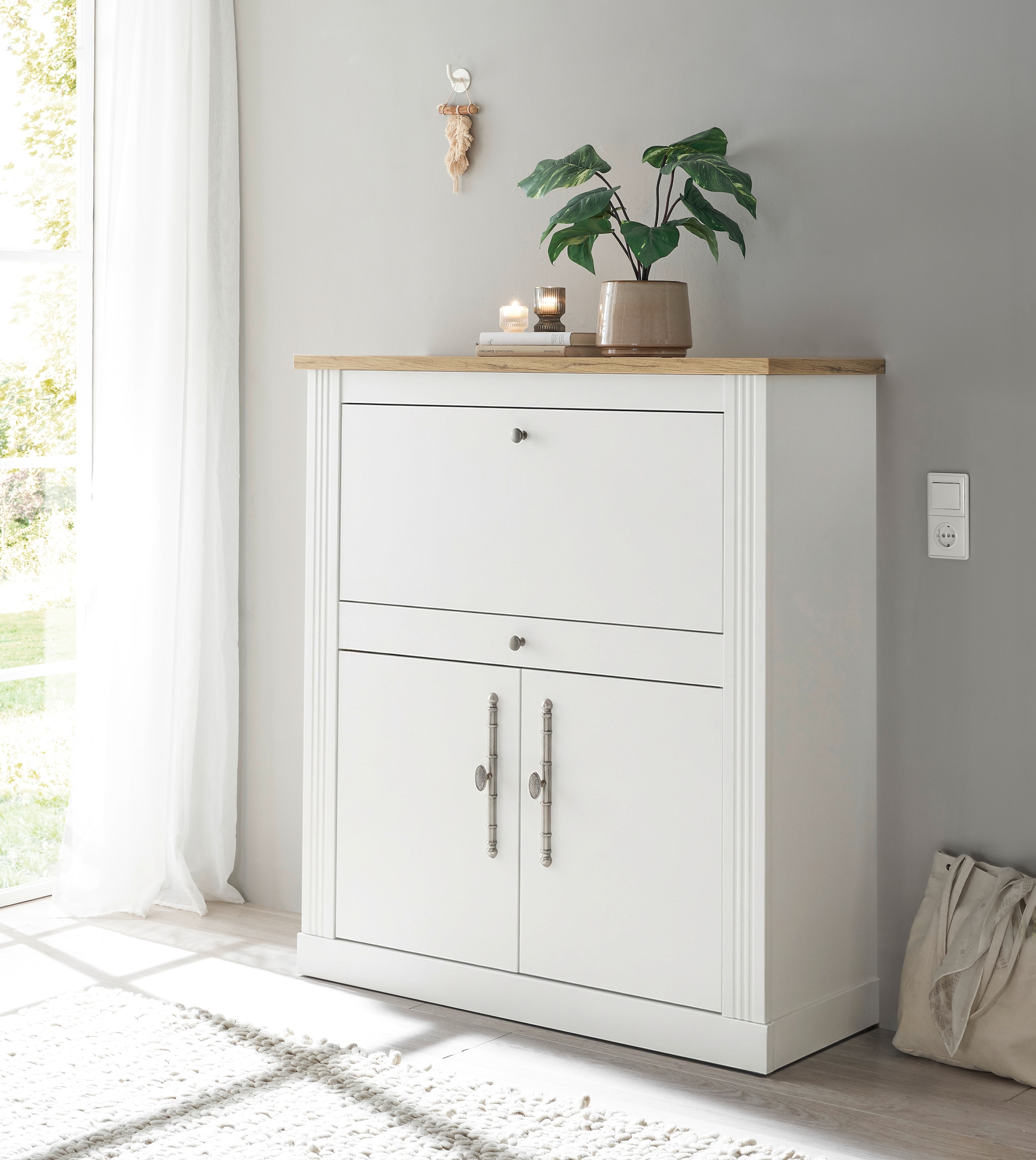 OTTO home Sekretär »Westminster, PC-Schrank mit klappbarer Tischplatte, Schreibtisch« Home-Office-Schreibtisch, Monitor-/Laptopfach, mit Kabelkanal