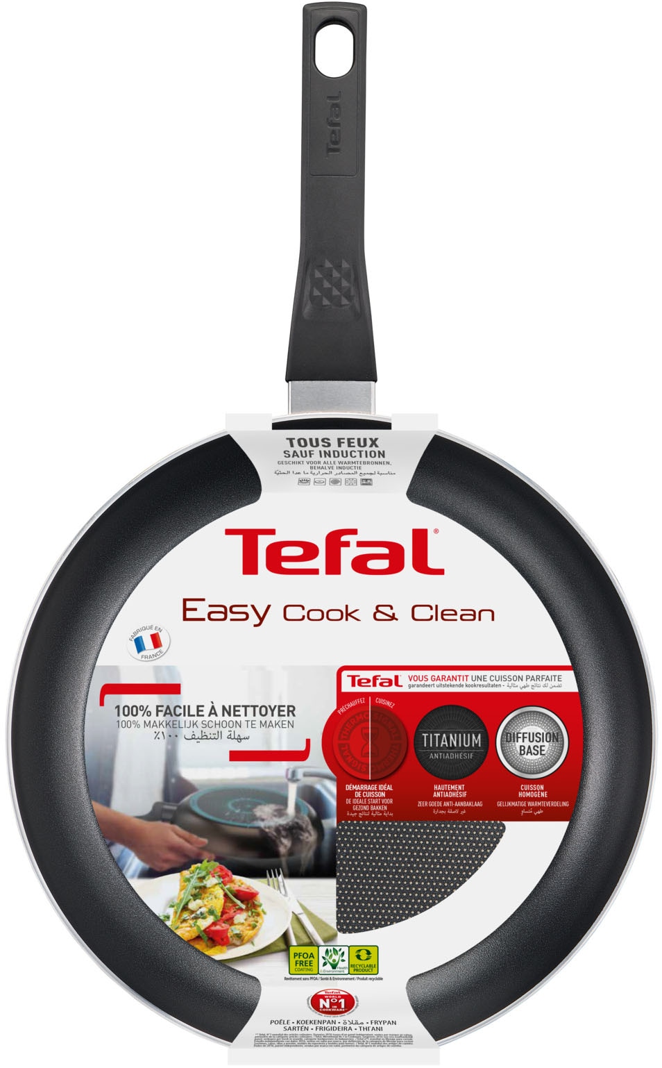 Tefal Pfannen-Set »Easy Cook & Clean, Antihaftbeschichtung, nicht induktionsgeeignet« Aluminium Set, 2x Bratpfannen Ø 24/28 cm, 2 Stk. tlg. Thermo-Signal Technologie, einfache Reinigung, Made in France, B55590