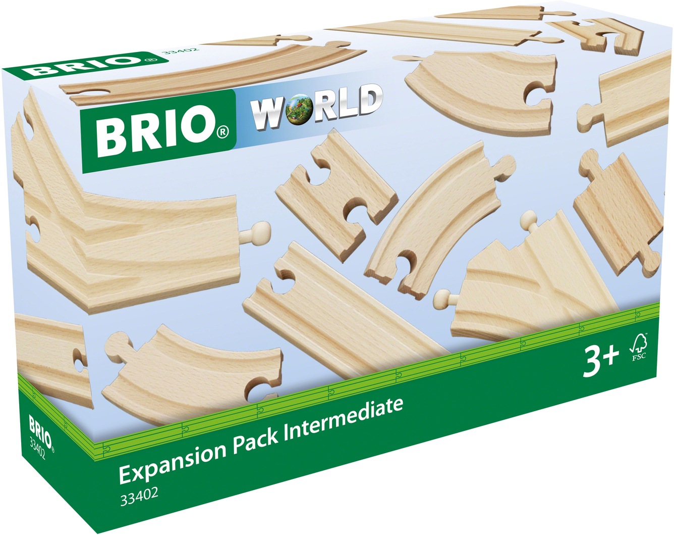 BRIO® Gleise-Set »BRIO® WORLD, Mittleres Schienensortiment«, (Set), Ergänzungsset BRIO® WORLD, FSC®- schützt Wald - weltweit